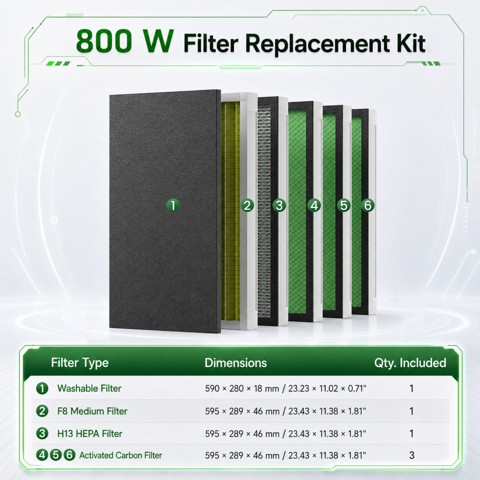 Monport 800W Smoke Purifier Filter Cartridge Set