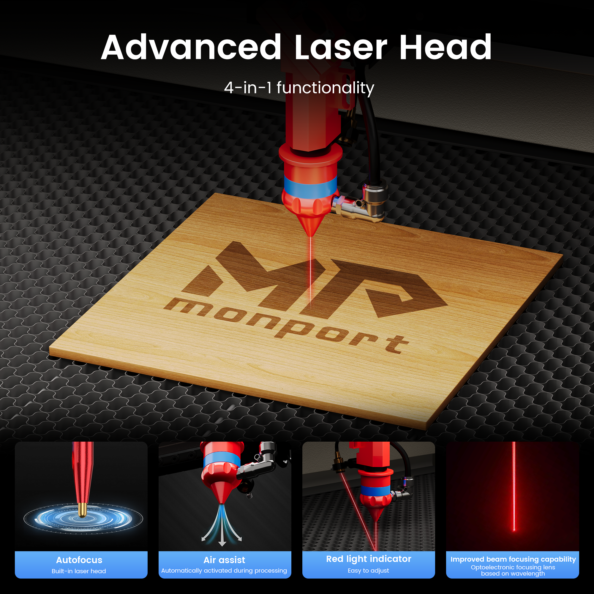 Monport 90W CO2 Laser Engraver & Cutter (28