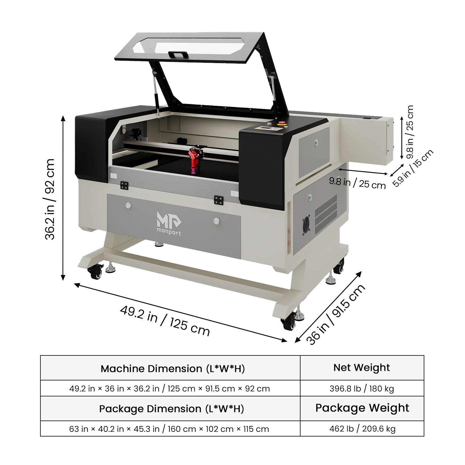 Monport 90W CO2 Laser Engraver & Cutter (28