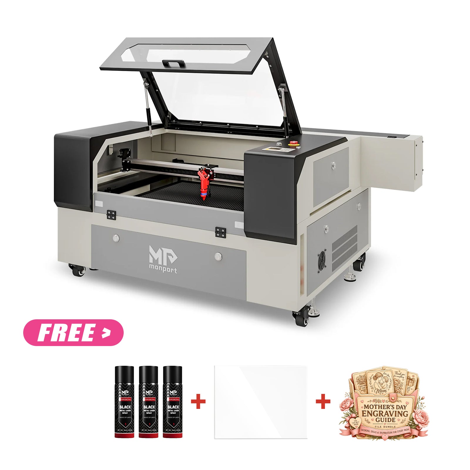 Clearance Sale: Monport 90W CO2 Laser Engraver & Cutter (28" x 20") with Autofocus