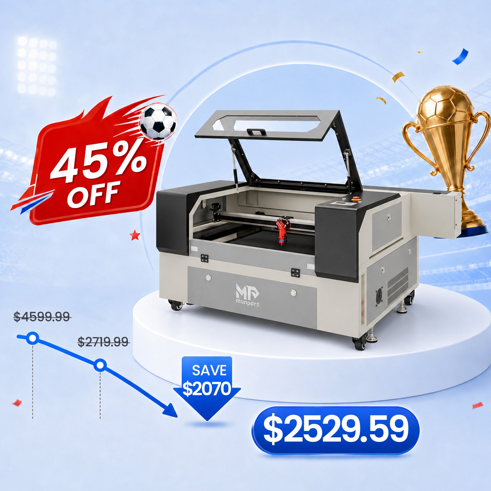 Monport 90W CO2 Laser Engraver & Cutter (28
