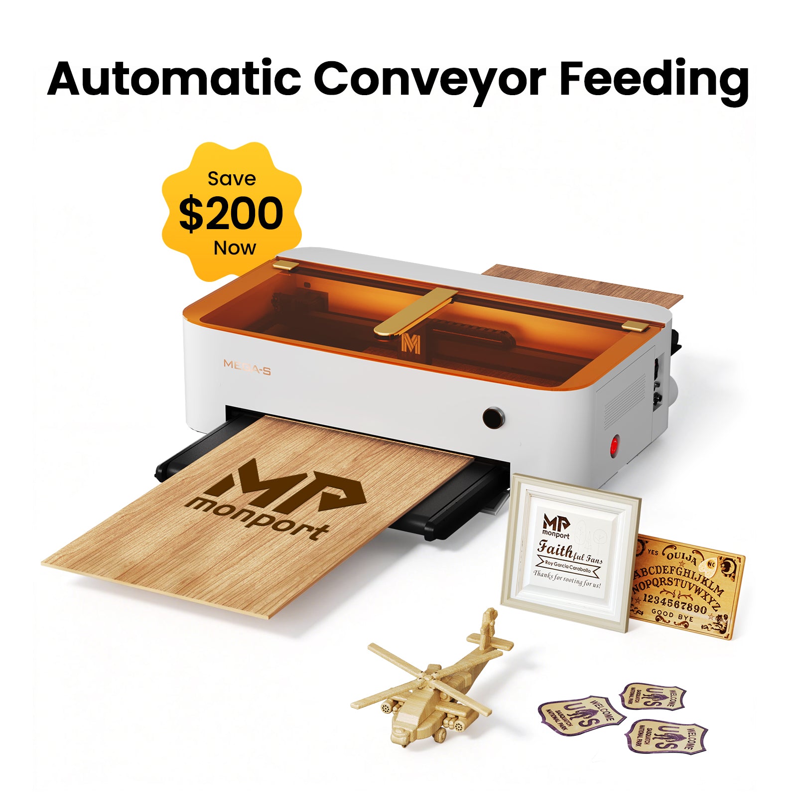monページ Monport 70W Desktop CO2 Laser Engraver - Smart Engraving Machine