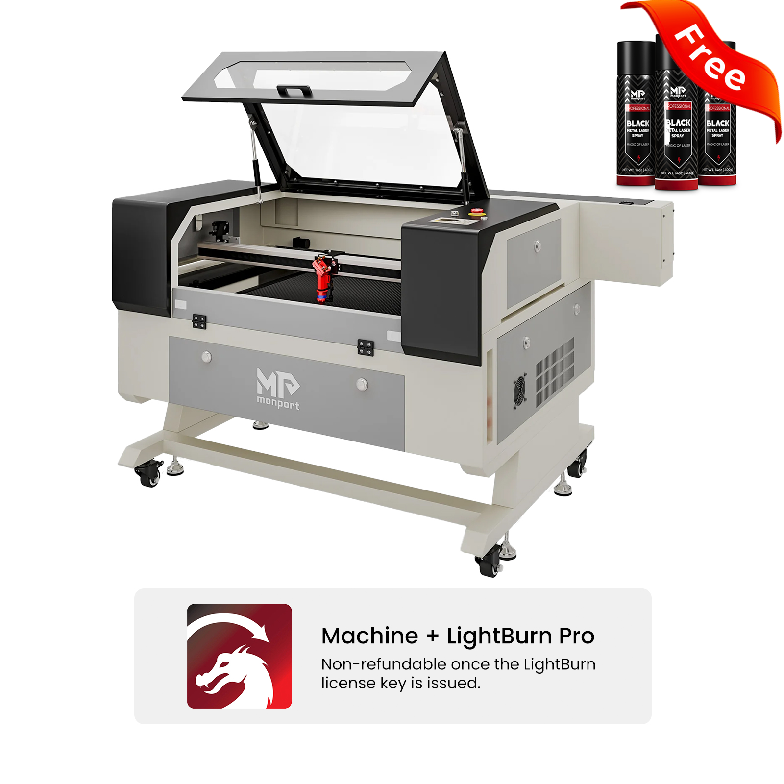 Monport 90W CO2 Laser Engraver & Cutter (28" x 20") with Autofocus and Bracket