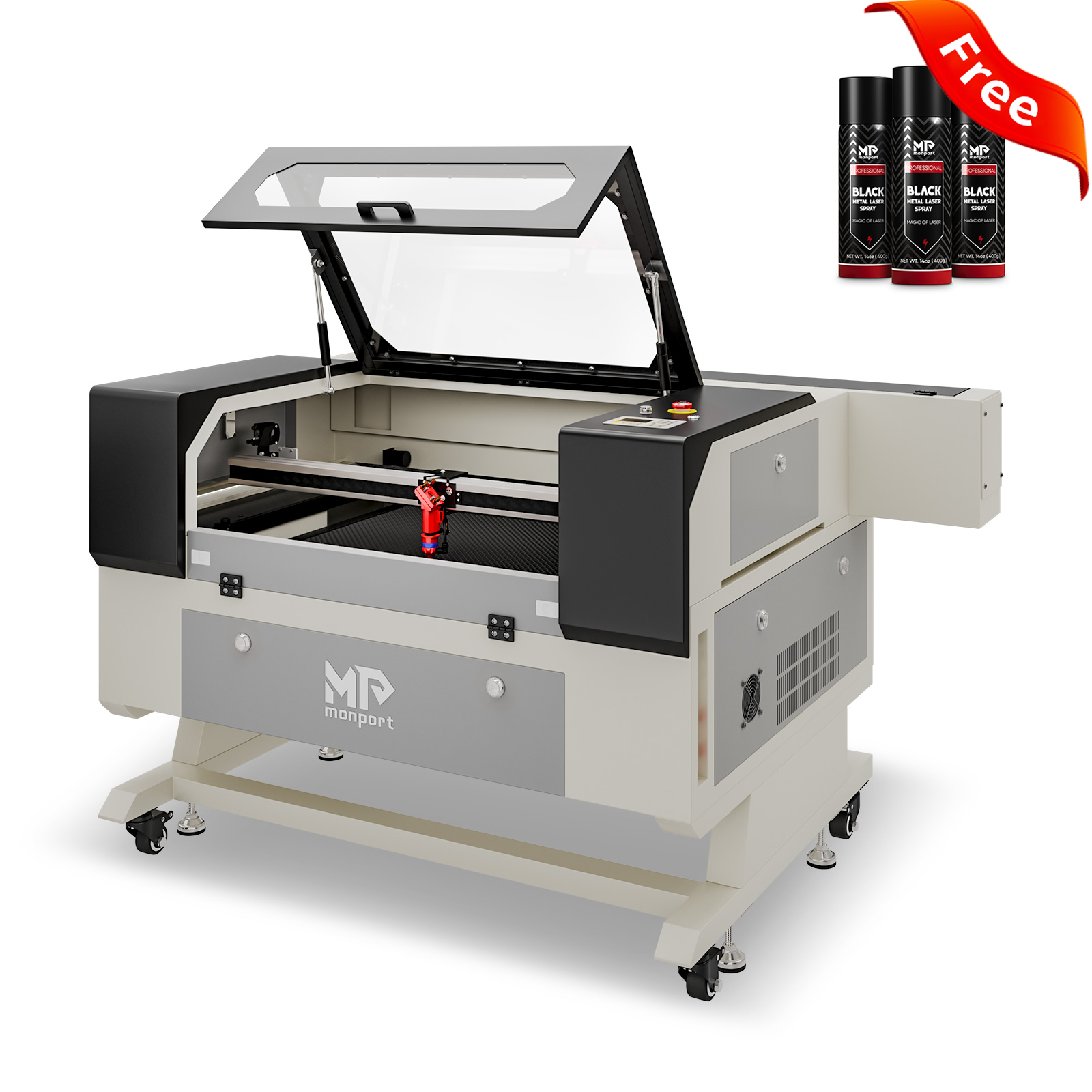 Monport 90W CO2 Laser Engraver & Cutter (28" x 20") with Autofocus and Bracket