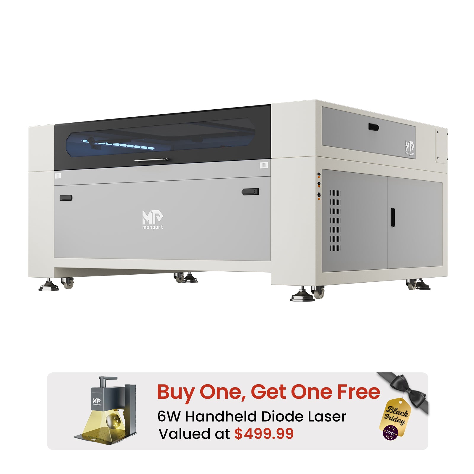 Monport Effi16S Upgraded 150W CO2 Laser Engraver & Cutter with Autofocus and Built-in Water Chiller