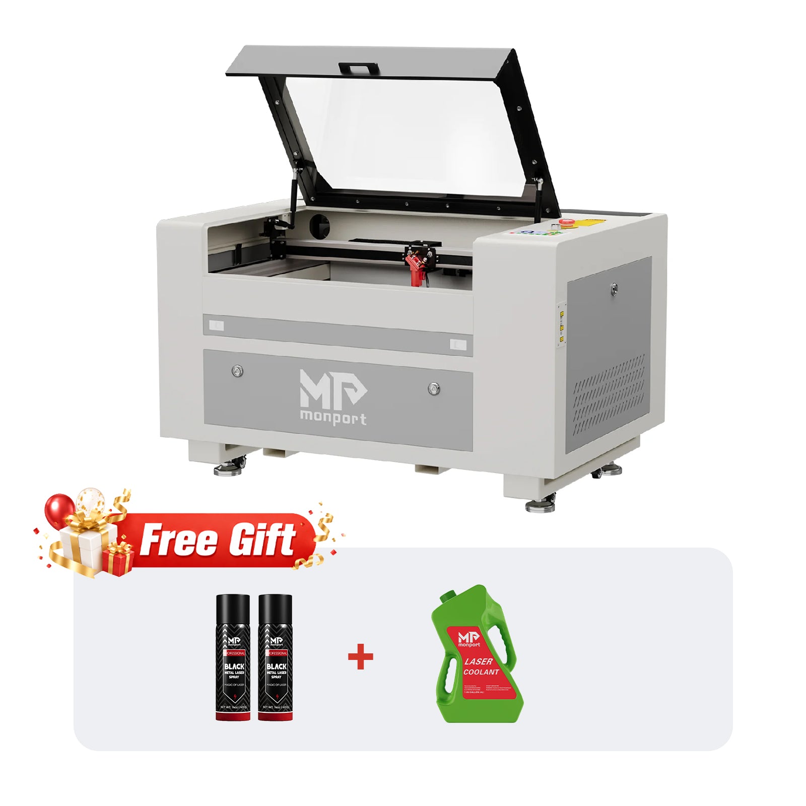 Monport 60W CO2 Laser Engraver & Cutter (24" x 16") with Autofocus