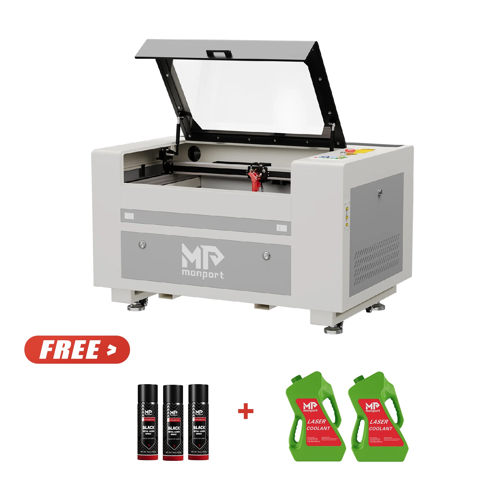 Monport 60W CO2 Laser Engraver & Cutter (24" x 16") with Autofocus