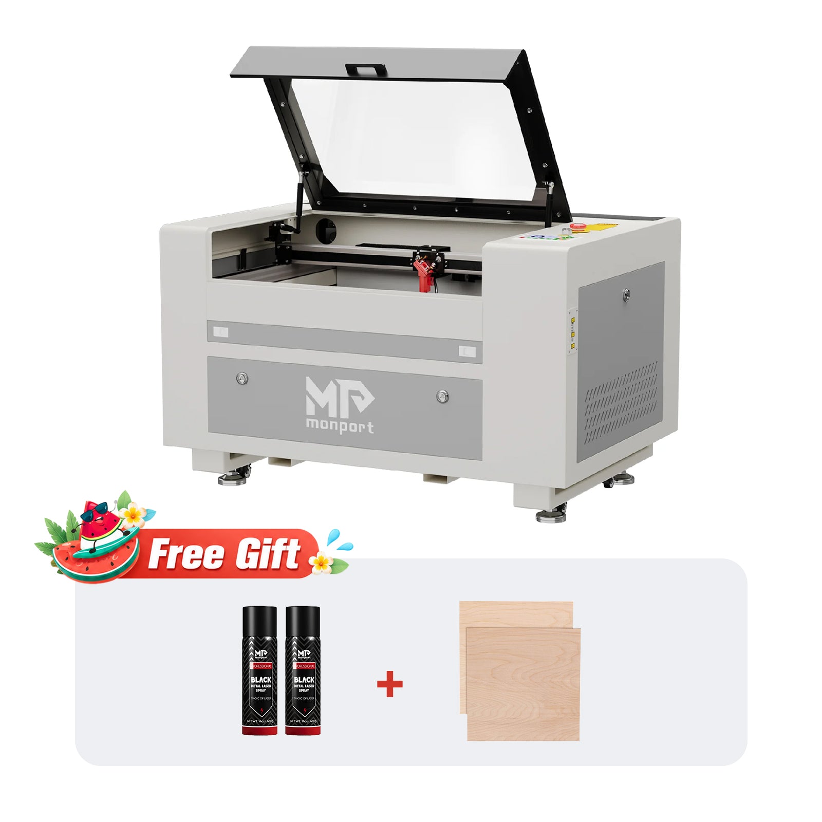 Monport 60W CO2 Laser Engraver & Cutter (24" x 16") with Autofocus