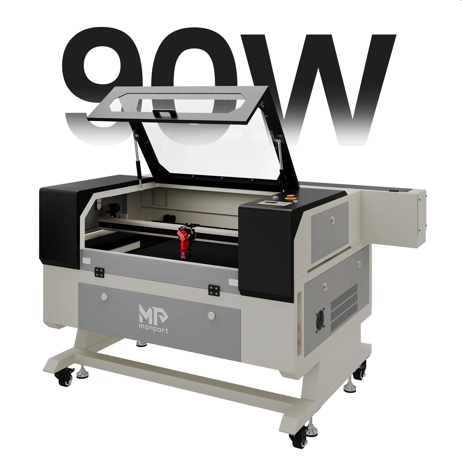 Monport 90W CO2 Laser Engraver & Cutter (28" x 20") with Autofocus and Bracket