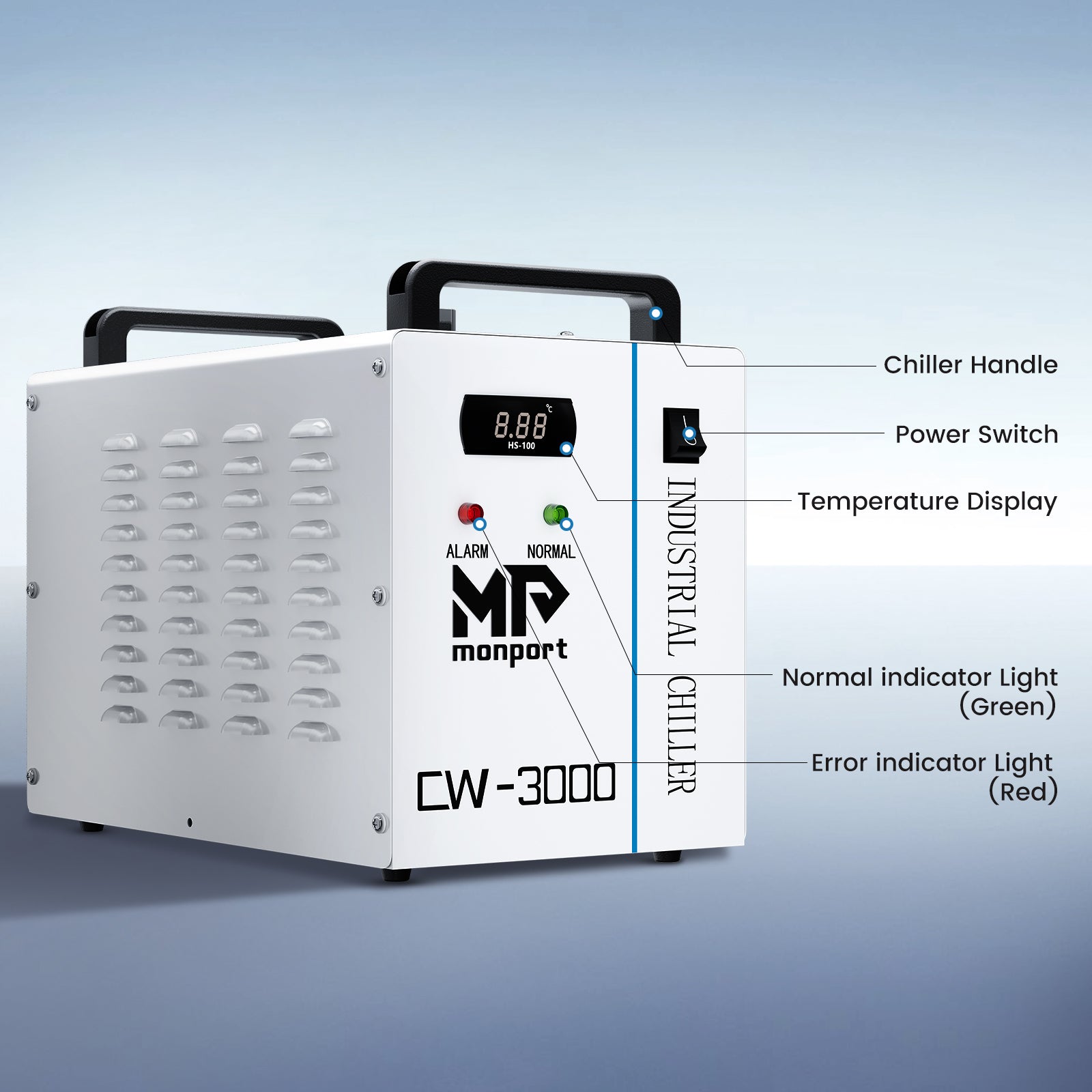 Monport 9L CW-3000 Water Cooling System for 40W CO2 Laser Engraver