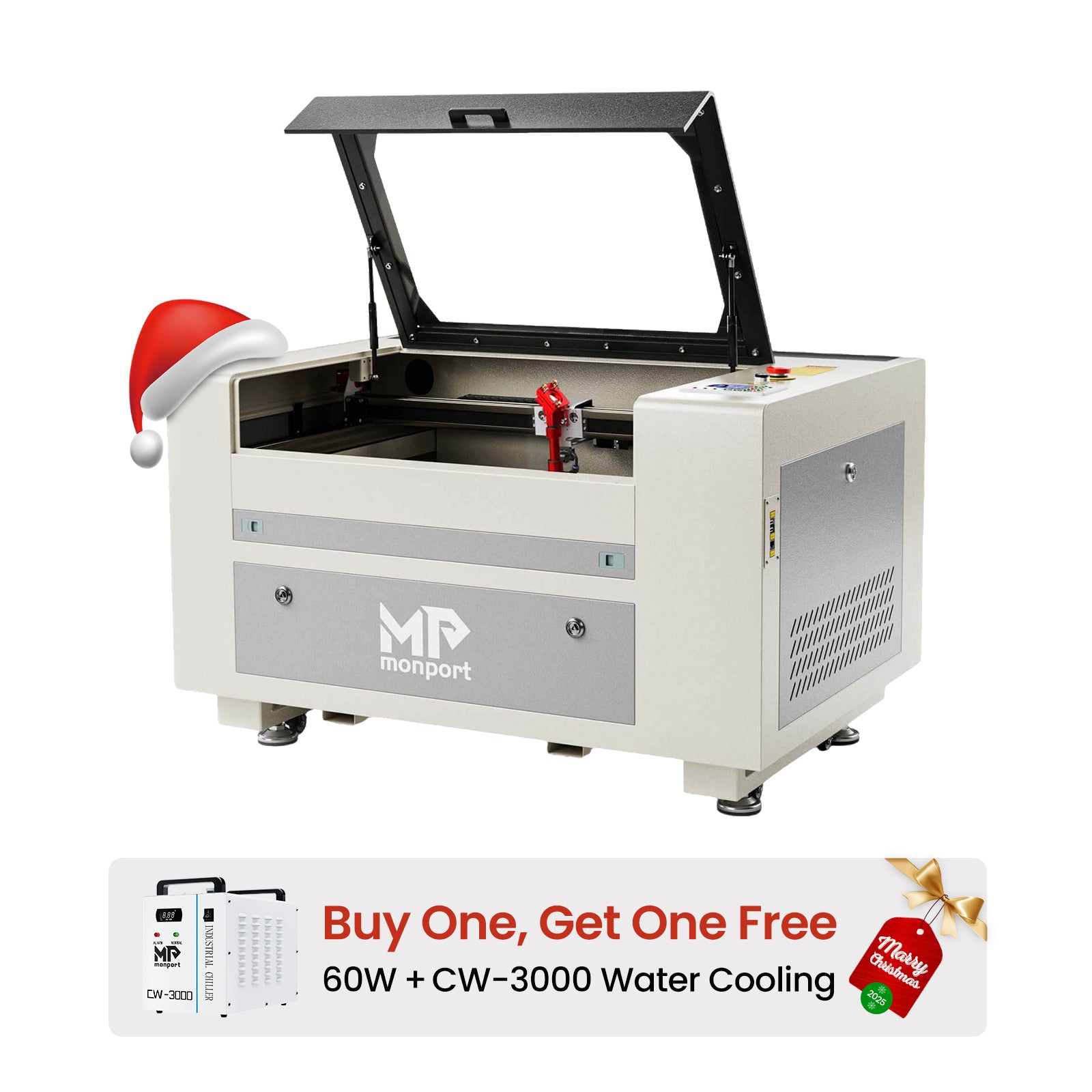 Monport 60W CO2 Laser Engraver & Cutter (24" x 16") with Autofocus