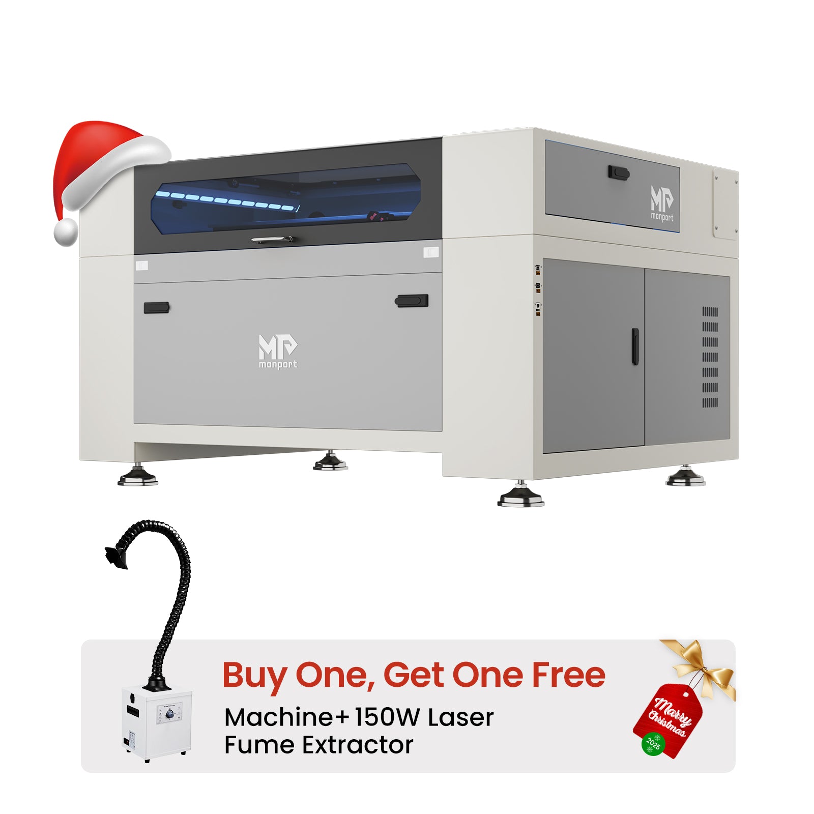 Monport Effi10S Upgraded 100W CO2 Laser Engraver & Cutter with Autofocus and Built-in Water Chiller