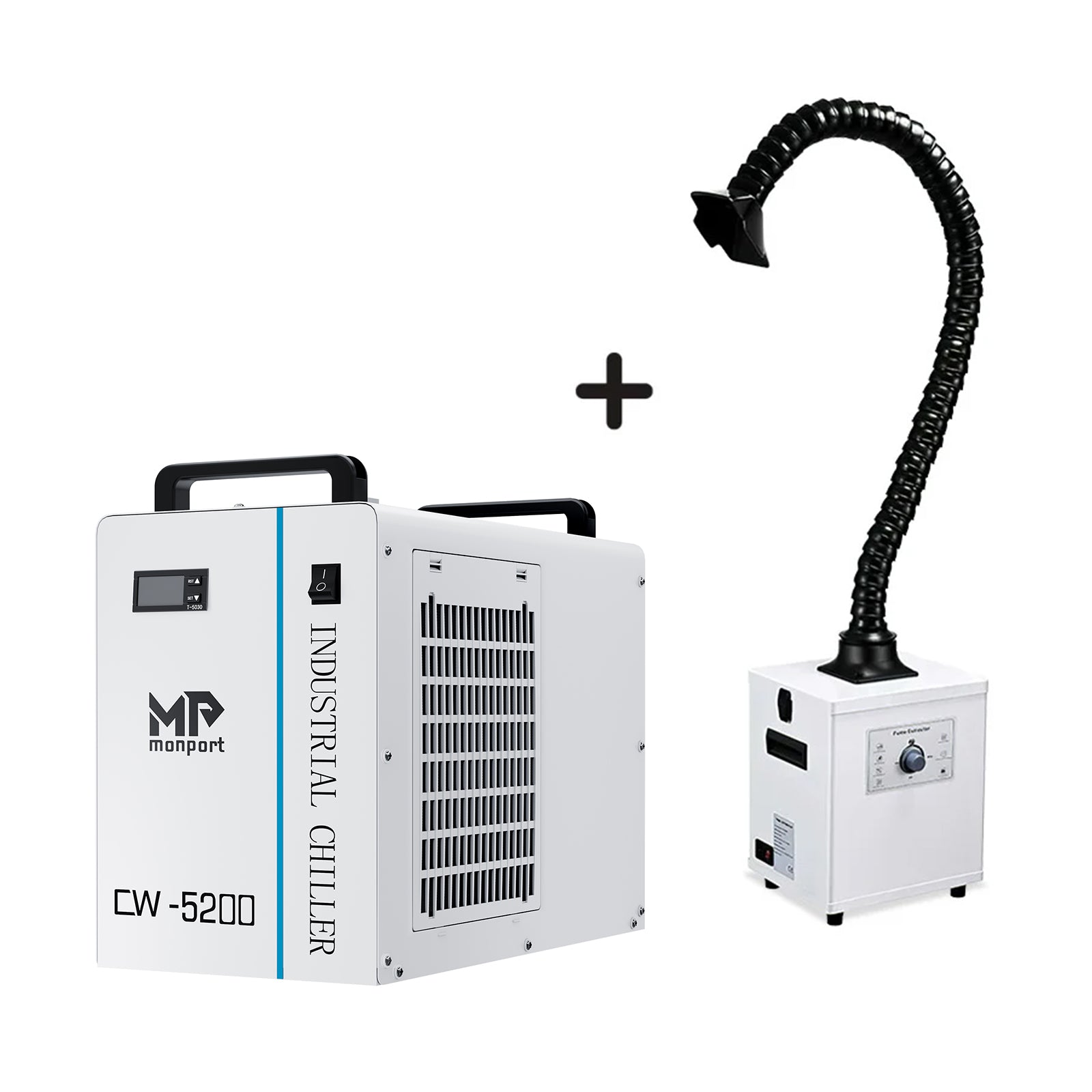 Monport 6L CW-5200 Industrial Water Chiller with Air Purifier Laser Fume Extractor