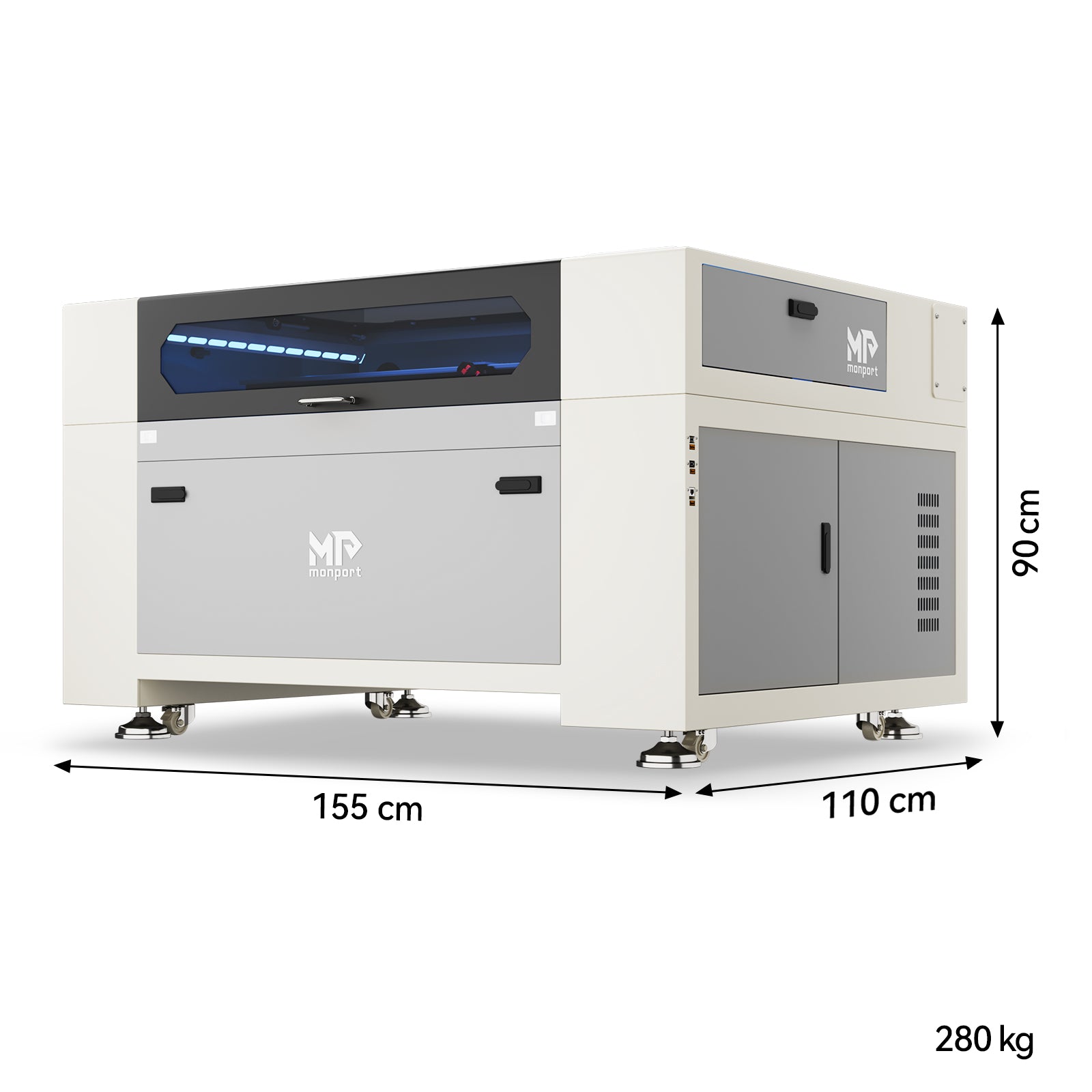 Monport Effi10S Upgraded 100W CO2 Laser Engraver & Cutter with Autofocus and Built-in Water Chiller