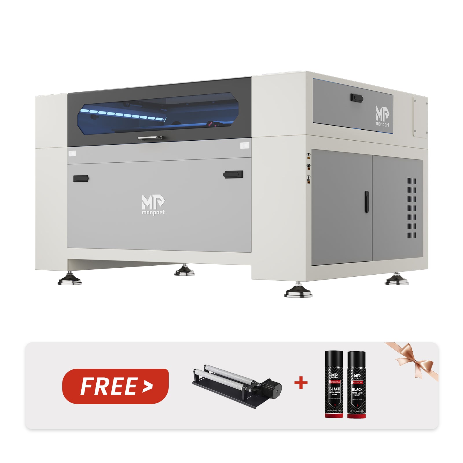 Monport Effi10S Upgraded 100W CO2 Laser Engraver & Cutter with (40" × 24") Autofocus and Built-in Water Chiller