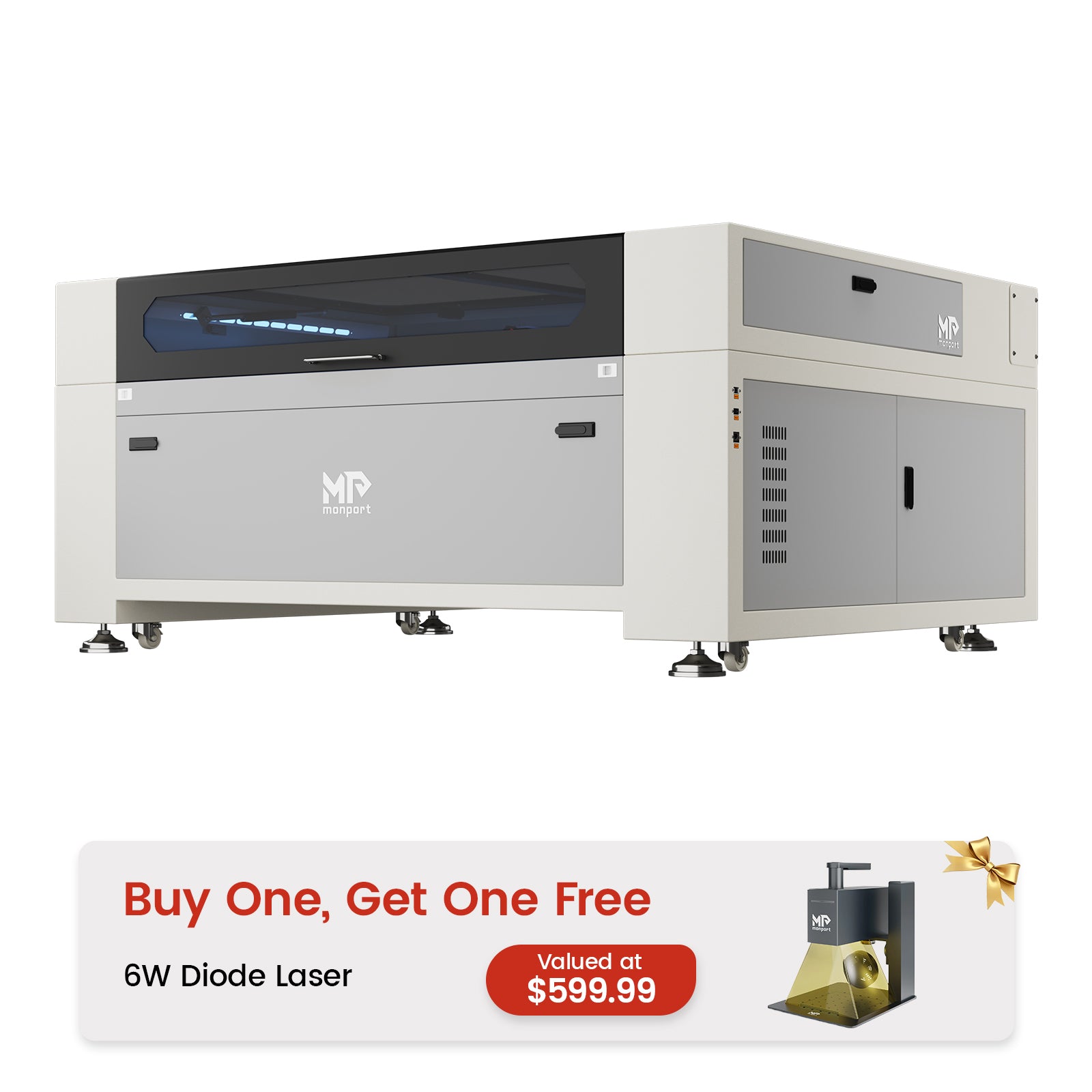 Monport Effi13S Upgraded 130W CO2 Laser Engraver & Cutter (51