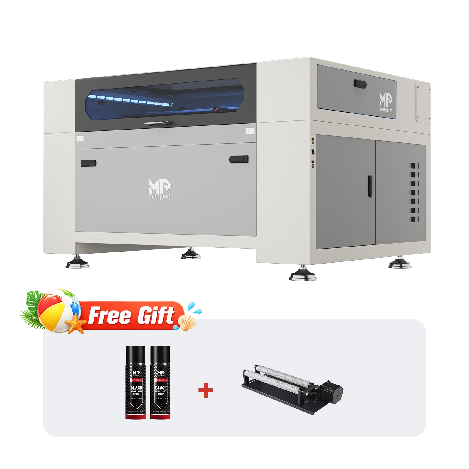Monport Effi10S Upgraded 100W CO2 Laser Engraver & Cutter with (40" × 24") Autofocus and Built-in Water Chiller