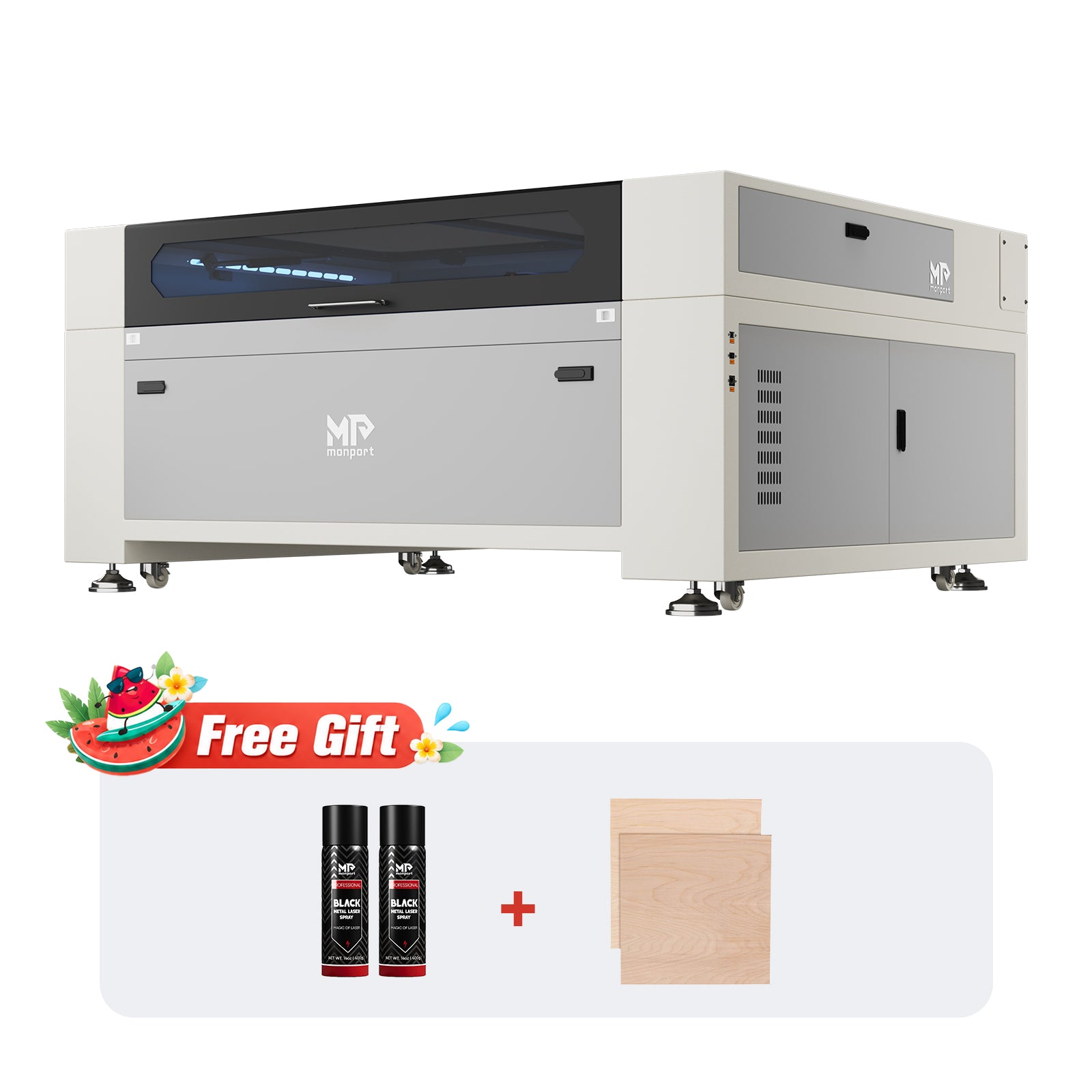 Monport Effi16S Upgraded 150W CO2 Laser Engraver & Cutter (63" × 40") with Autofocus and Built-in Water Chiller