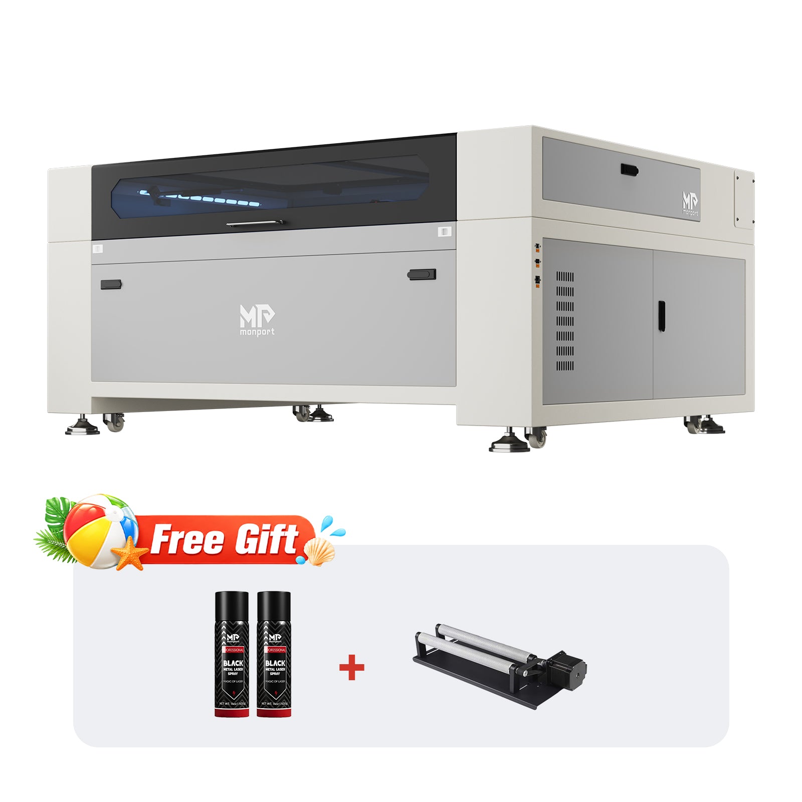 Monport Effi16S Upgraded 150W CO2 Laser Engraver & Cutter (63" × 40") with Autofocus and Built-in Water Chiller