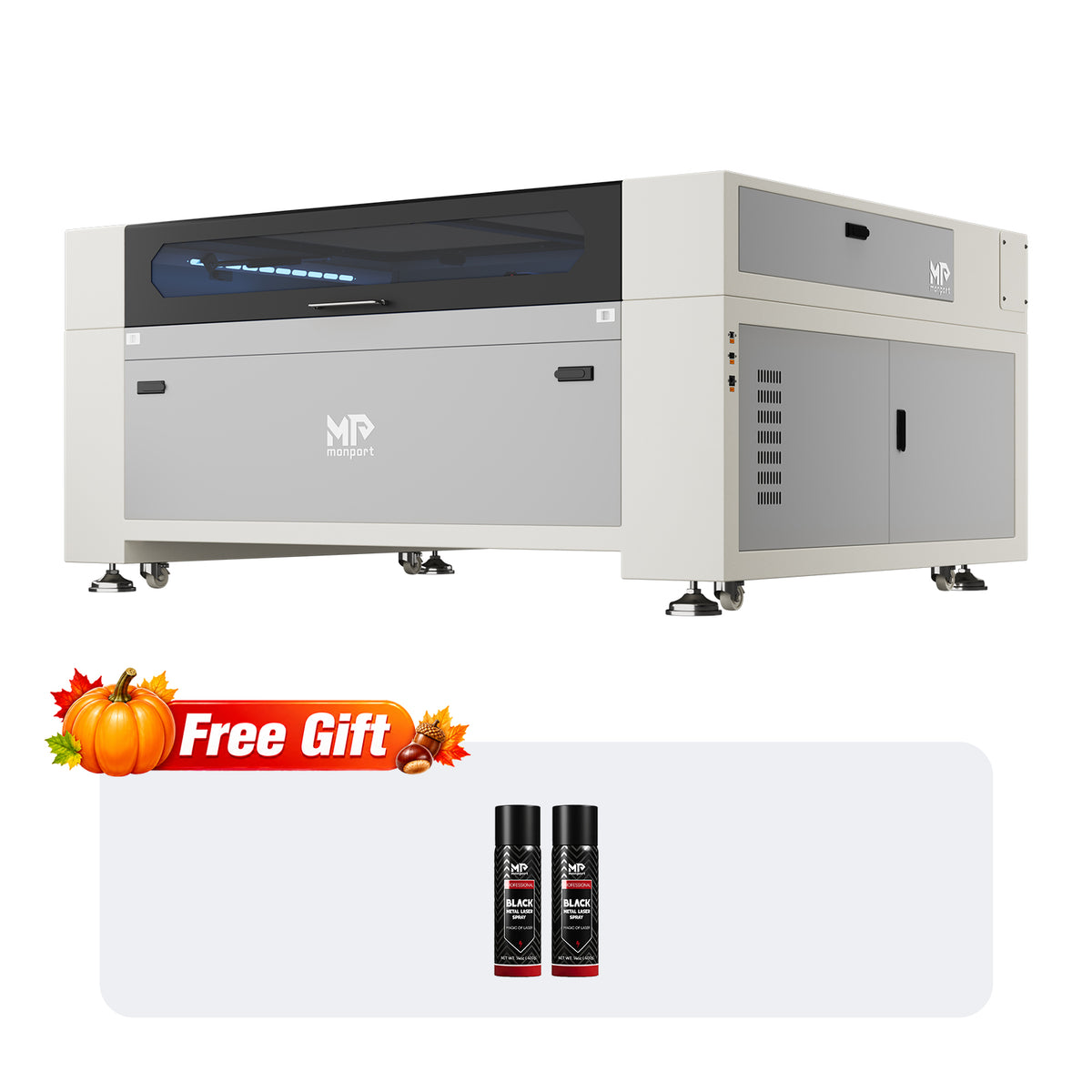 Monport Effi16S Upgraded 150W CO2 Laser Engraver & Cutter (63" × 40") with Autofocus and Built-in Water Chiller