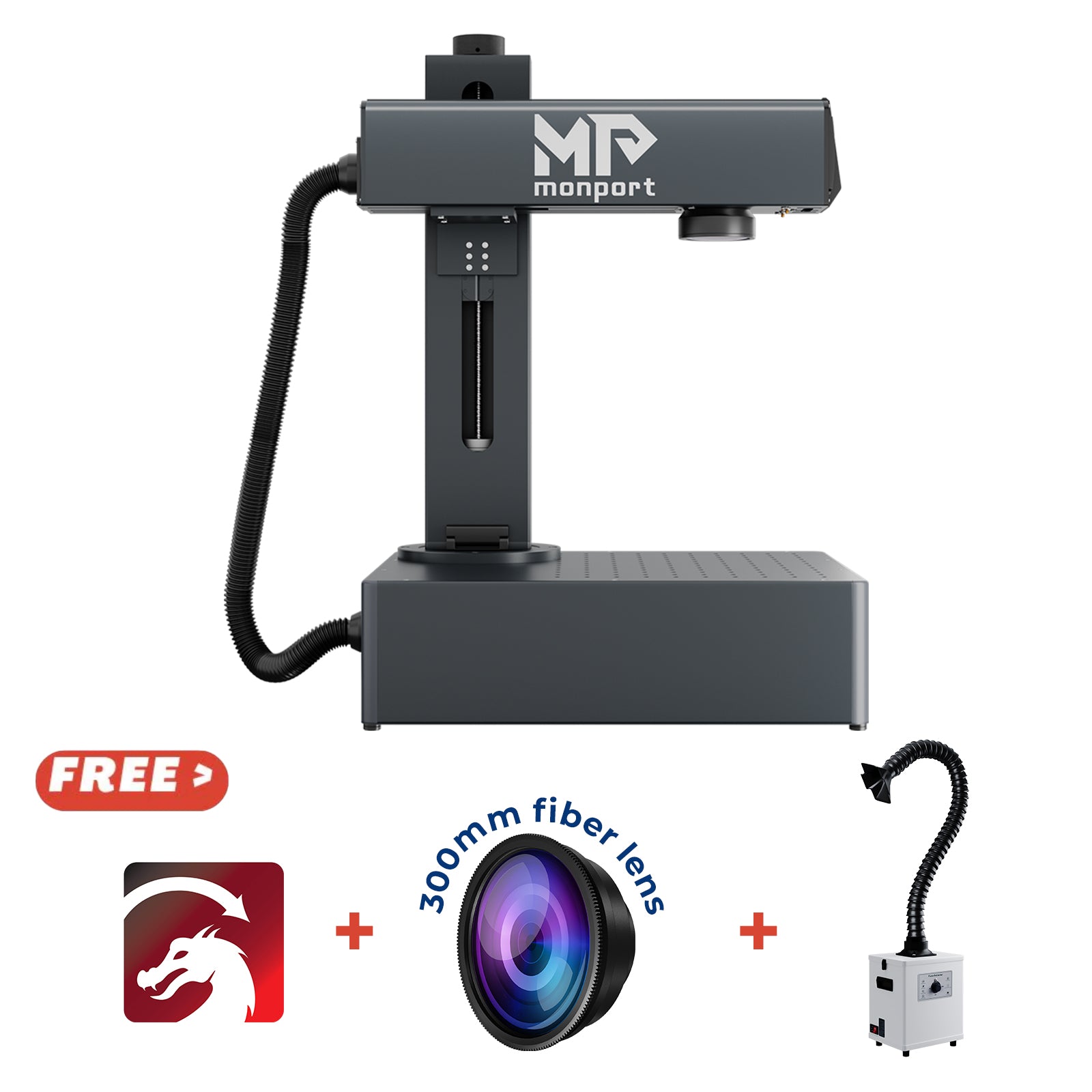 Bundle Sale | Monport GA 60W Upgraded Integrated MOPA Fiber Laser Engraver
