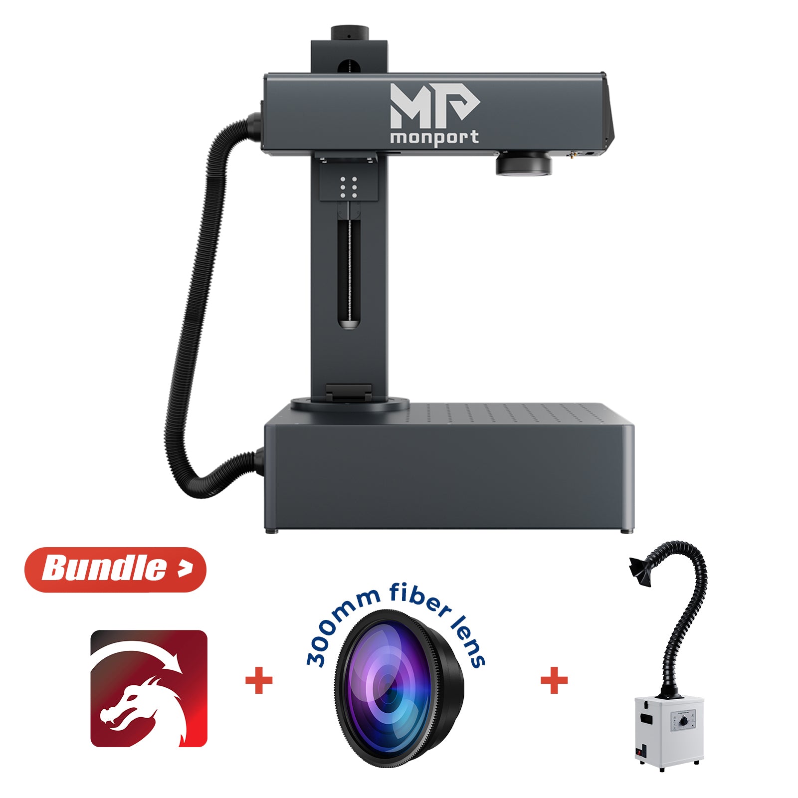 Bundle Sale | Monport GA 60W Upgraded Integrated MOPA Fiber Laser Engraver