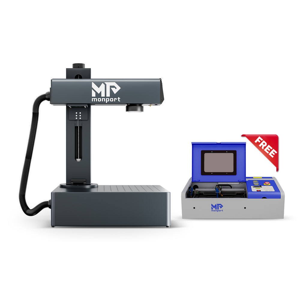 Best Selling | Monport GA 60W Upgraded Integrated MOPA Fiber Laser Engraver & Marking Machine with Auto Focus