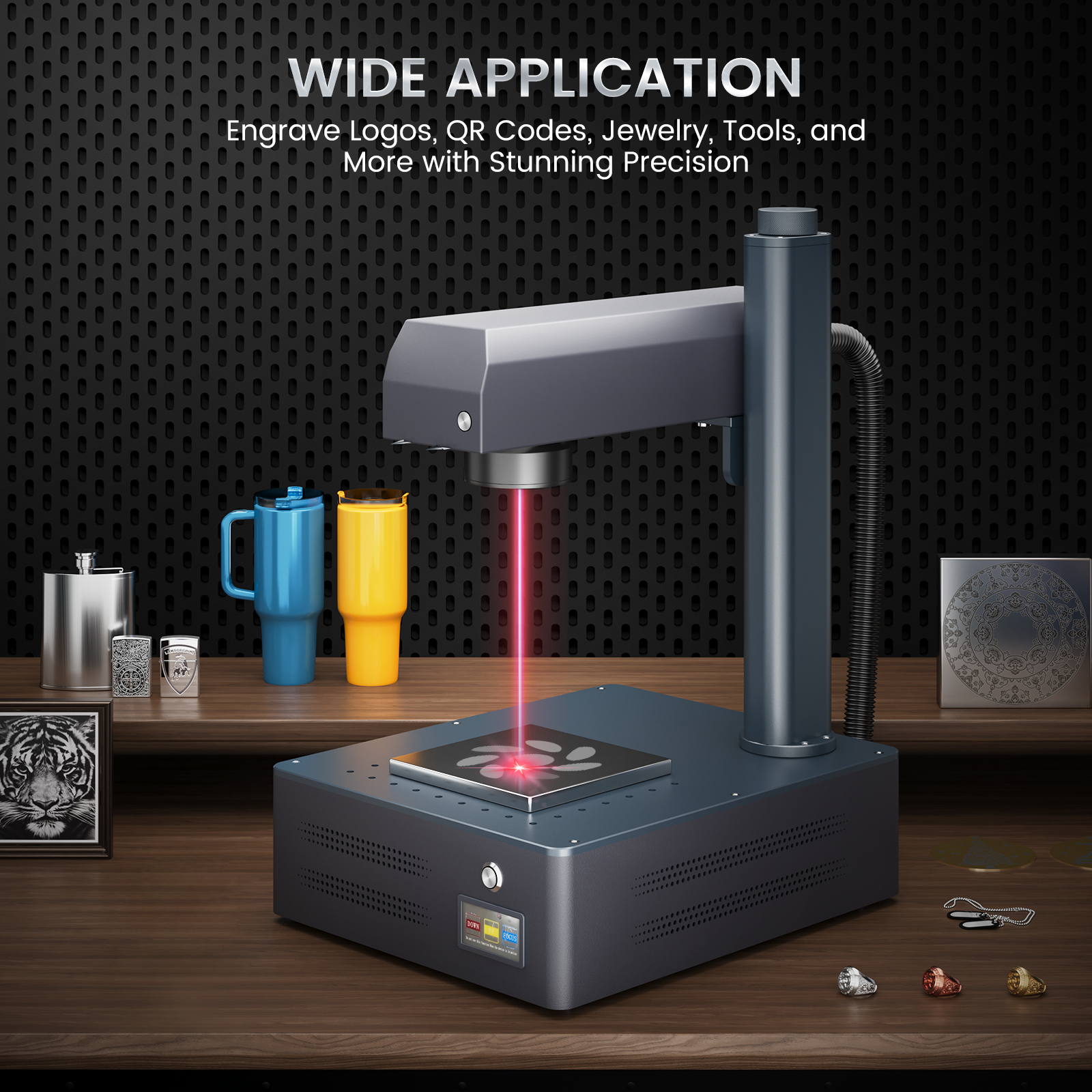Monport GM 50W Pro Integrated Fiber Laser Engraver & Marking Machine with AutoFocus