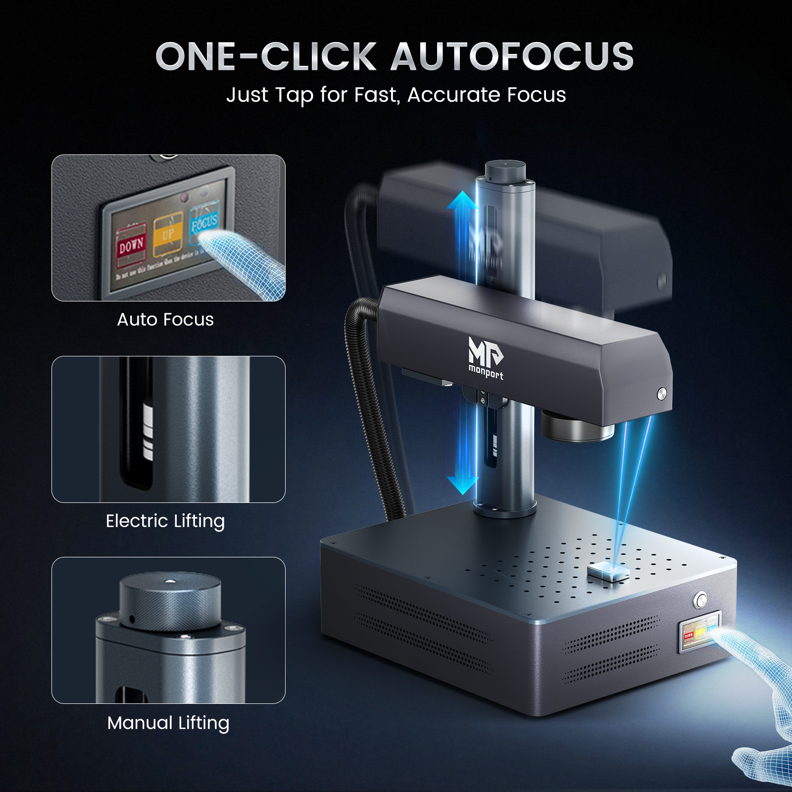 Monport GM 60W Pro Integrated MOPA Fiber Laser Engraver & Marking Machine with AutoFocus
