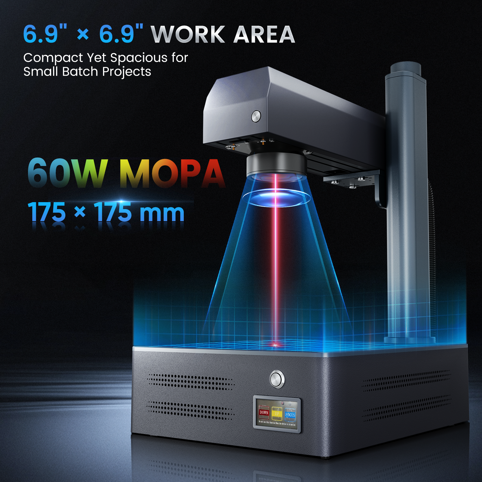 Monport GM 60W Pro Integrated MOPA Fiber Laser Engraver & Marking Machine with AutoFocus
