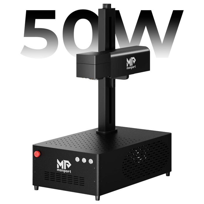 MONPORT GP 50W Integrated Fiber Laser Engraver & Marking Machine with Electric Lifting