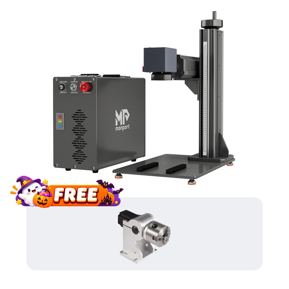 Monport GT 30W Split Fiber Laser Engraver & Marking Machine With AutoFocus (5.9” x 5.9”)