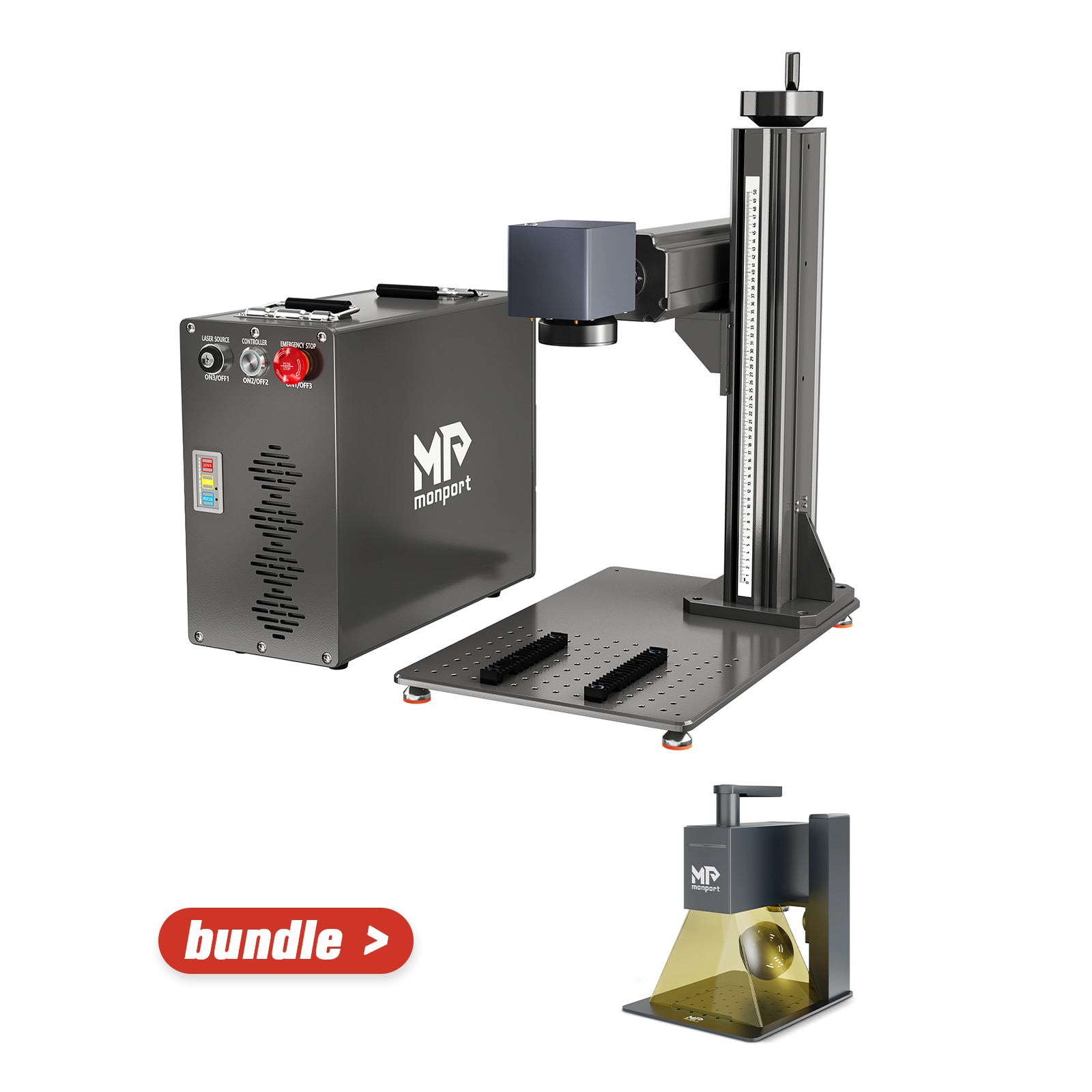 Monport GT 200W Split MOPA Fiber Laser Engraver & Color Marking Machine With AutoFocus – FDA Approval