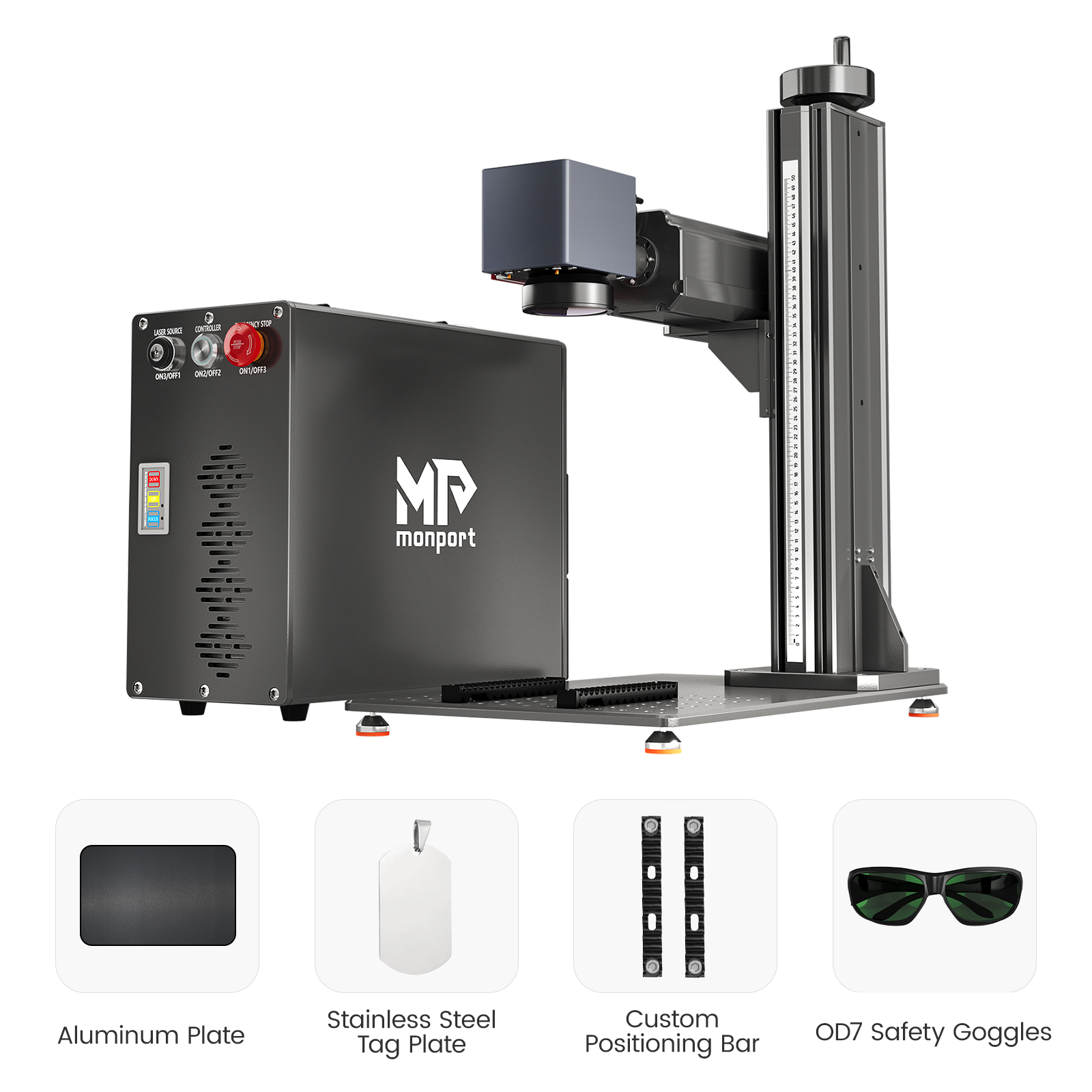 Monport GT 30W Split Fiber Laser Engraver & Marking Machine With AutoFocus (5.9” x 5.9”)