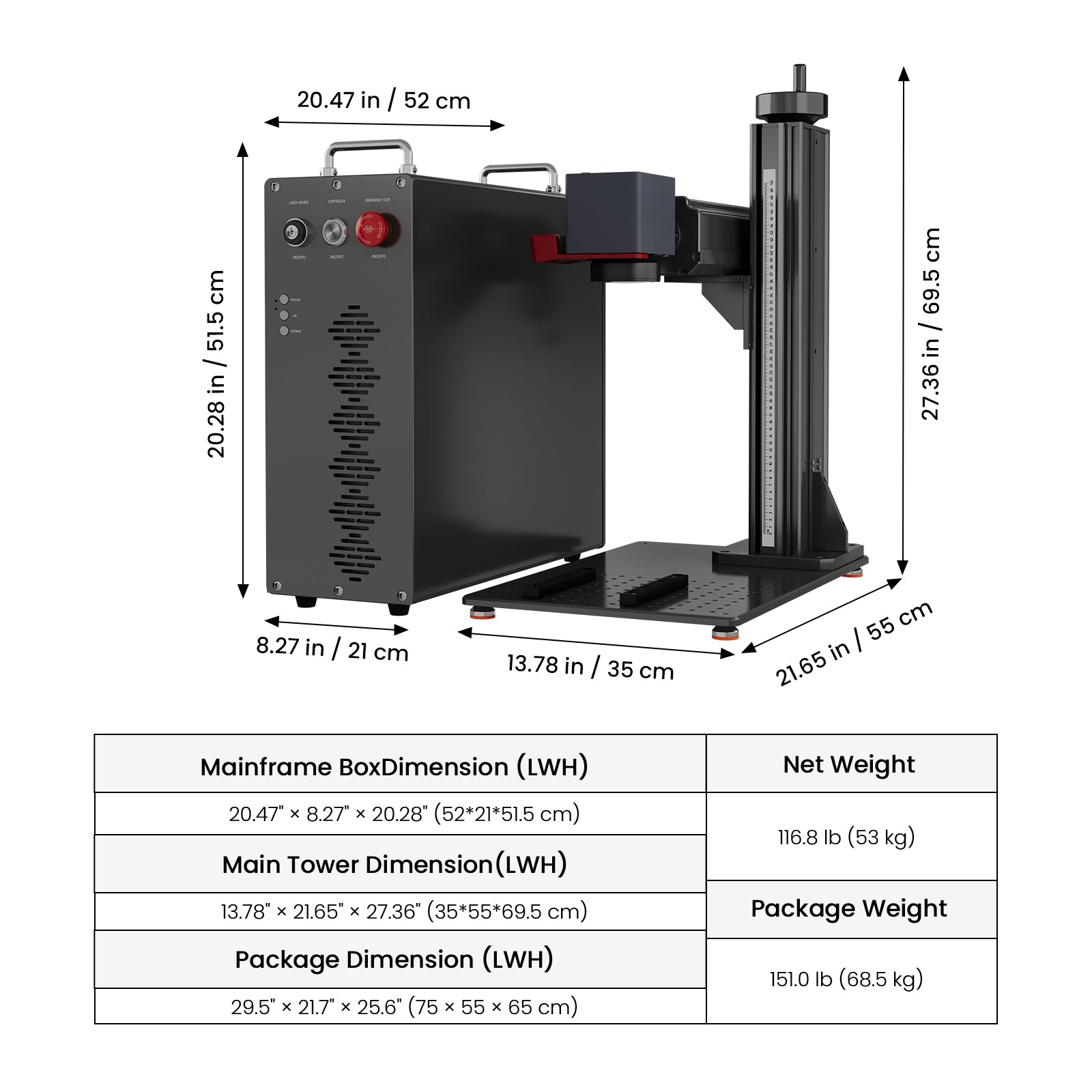 Monport GT 200W Split MOPA Fiber Laser Engraver & Color Marking Machine With AutoFocus