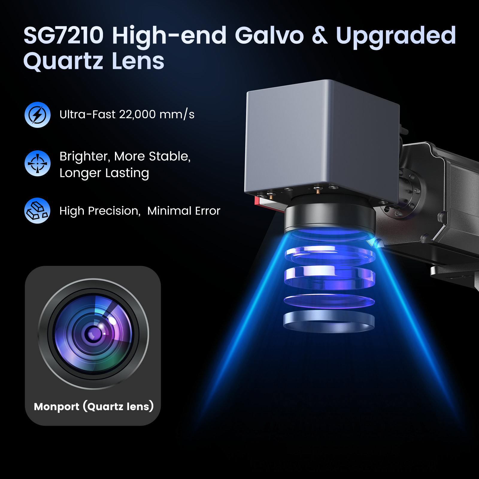 Monport GT 200W Split MOPA Fiber Laser Engraver & Color Marking Machine With AutoFocus