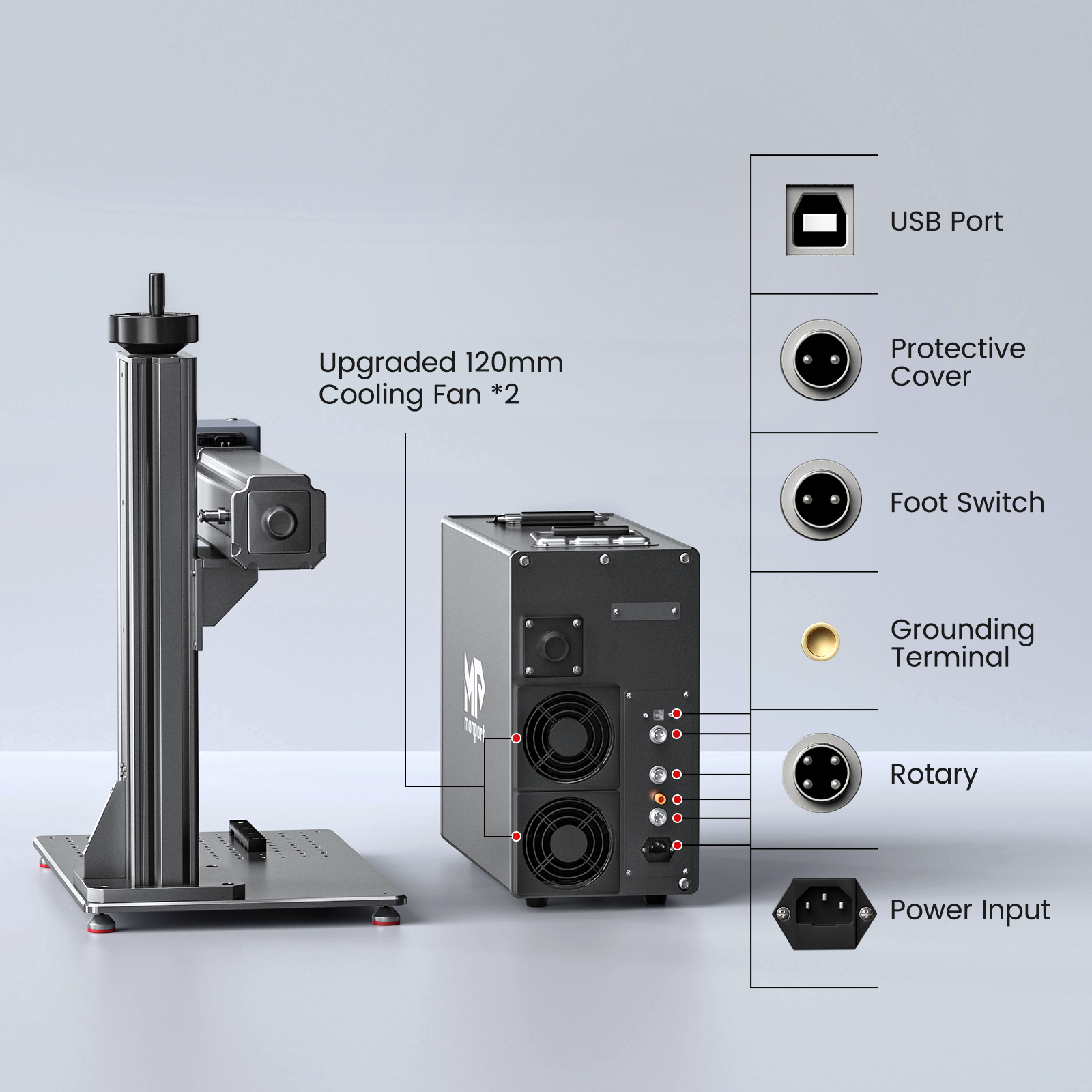 Monport GT 100W Split MOPA Fiber Laser Engraver & Color Marking Machine With AutoFocus