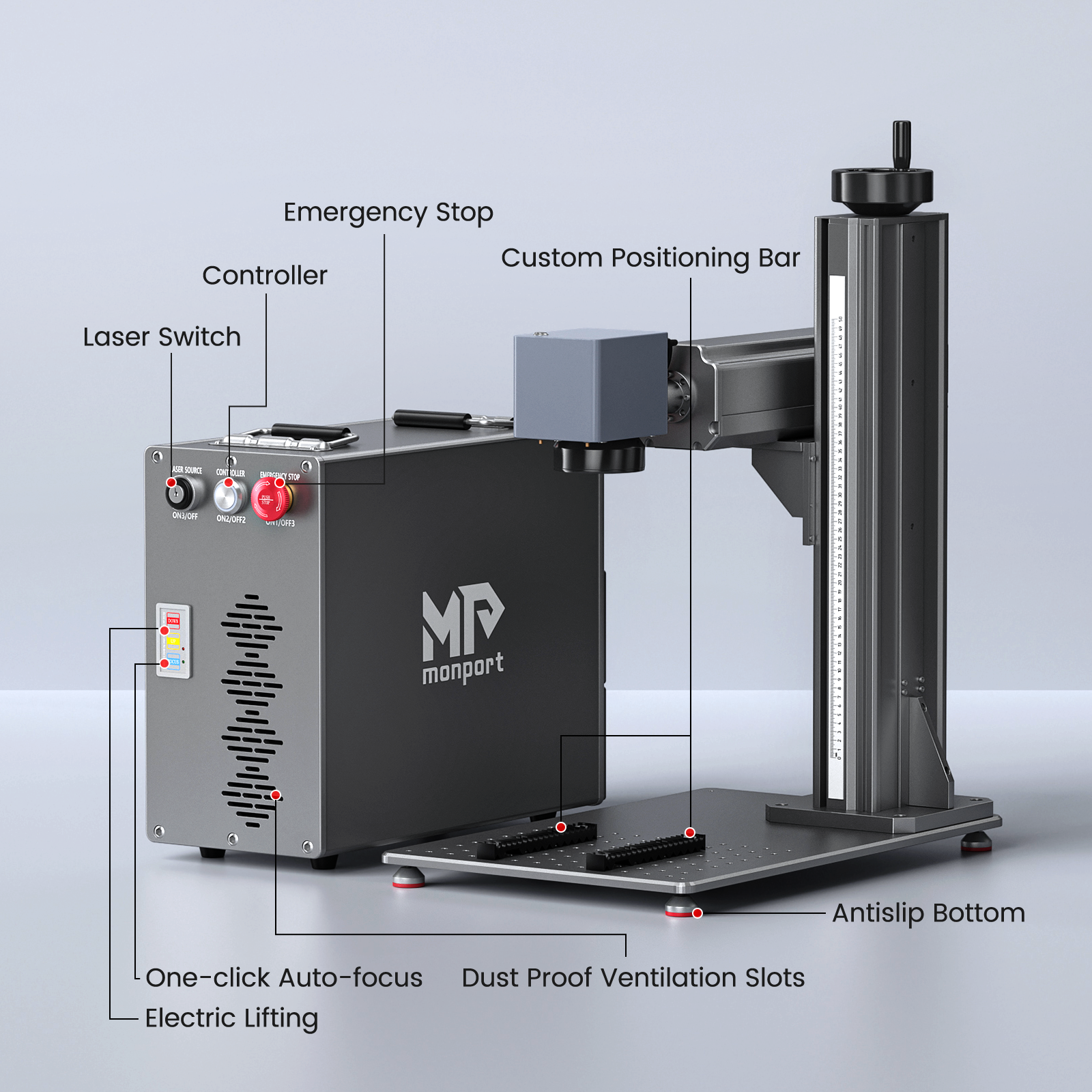 Monport GT 100W Split MOPA Fiber Laser Engraver & Color Marking Machine With AutoFocus