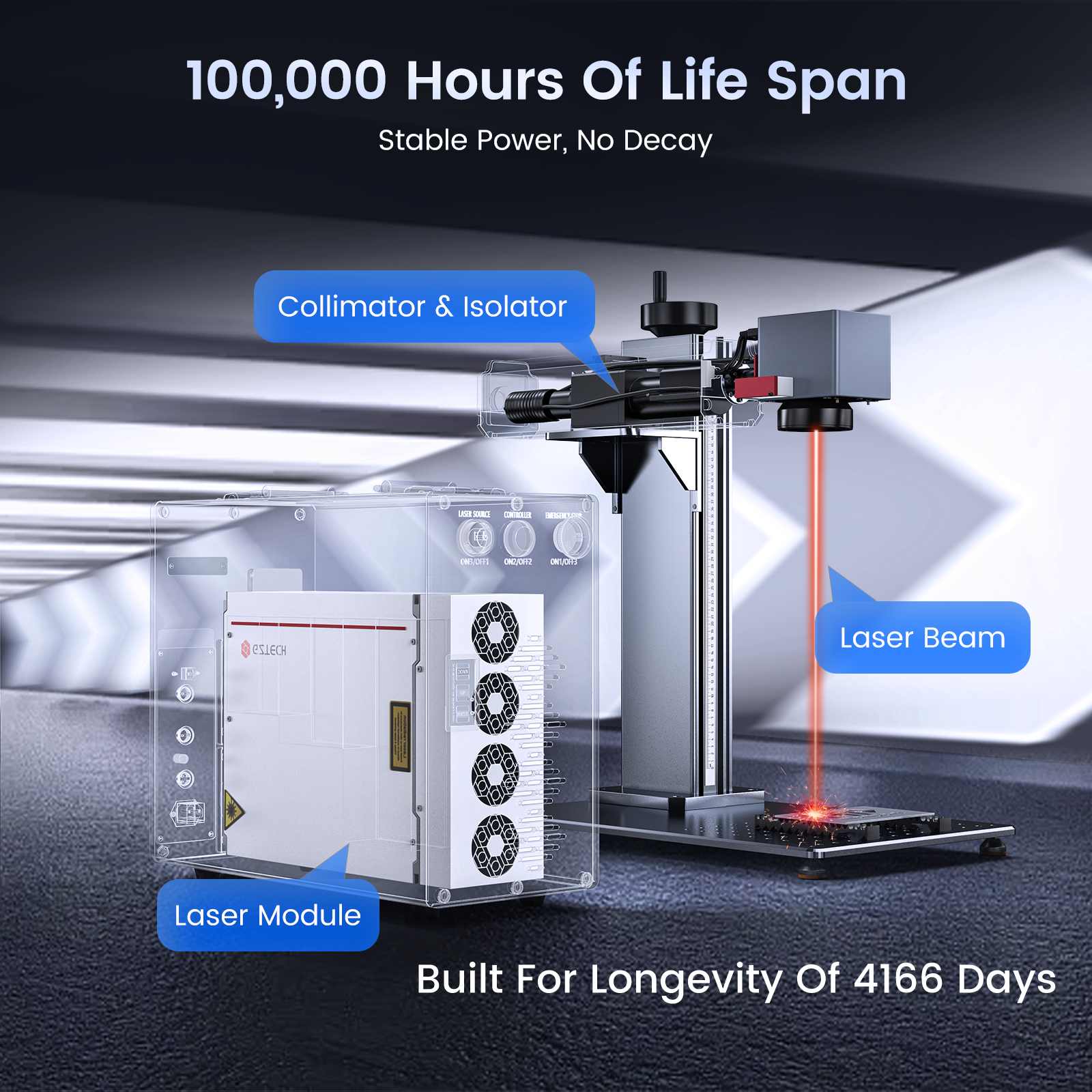 Monport GT 60W Split MOPA Fiber Laser Engraver & Color Marking Machine With AutoFocus