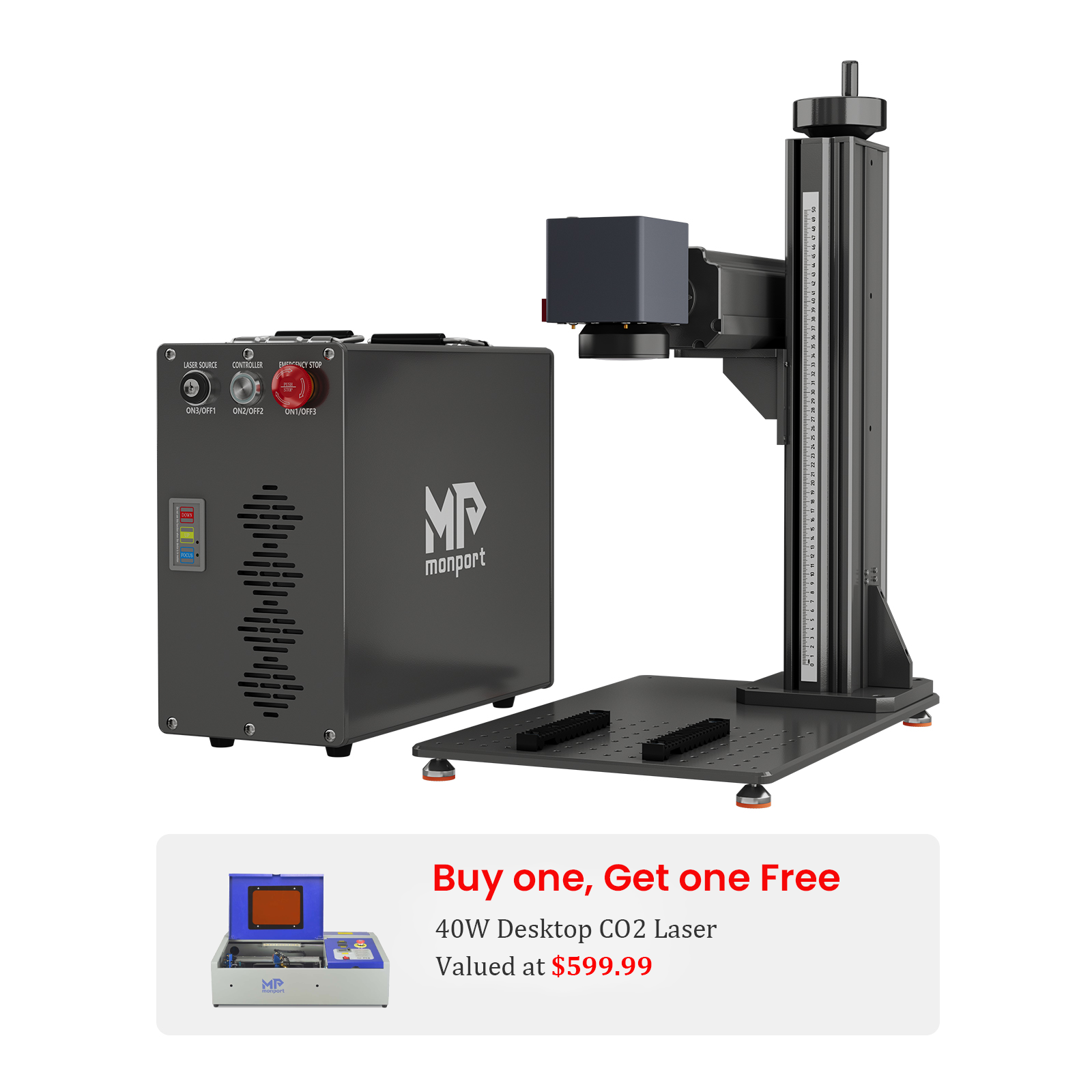 Monport GT 60W Split MOPA Fiber Laser Engraver & Color Marking Machine With AutoFocus