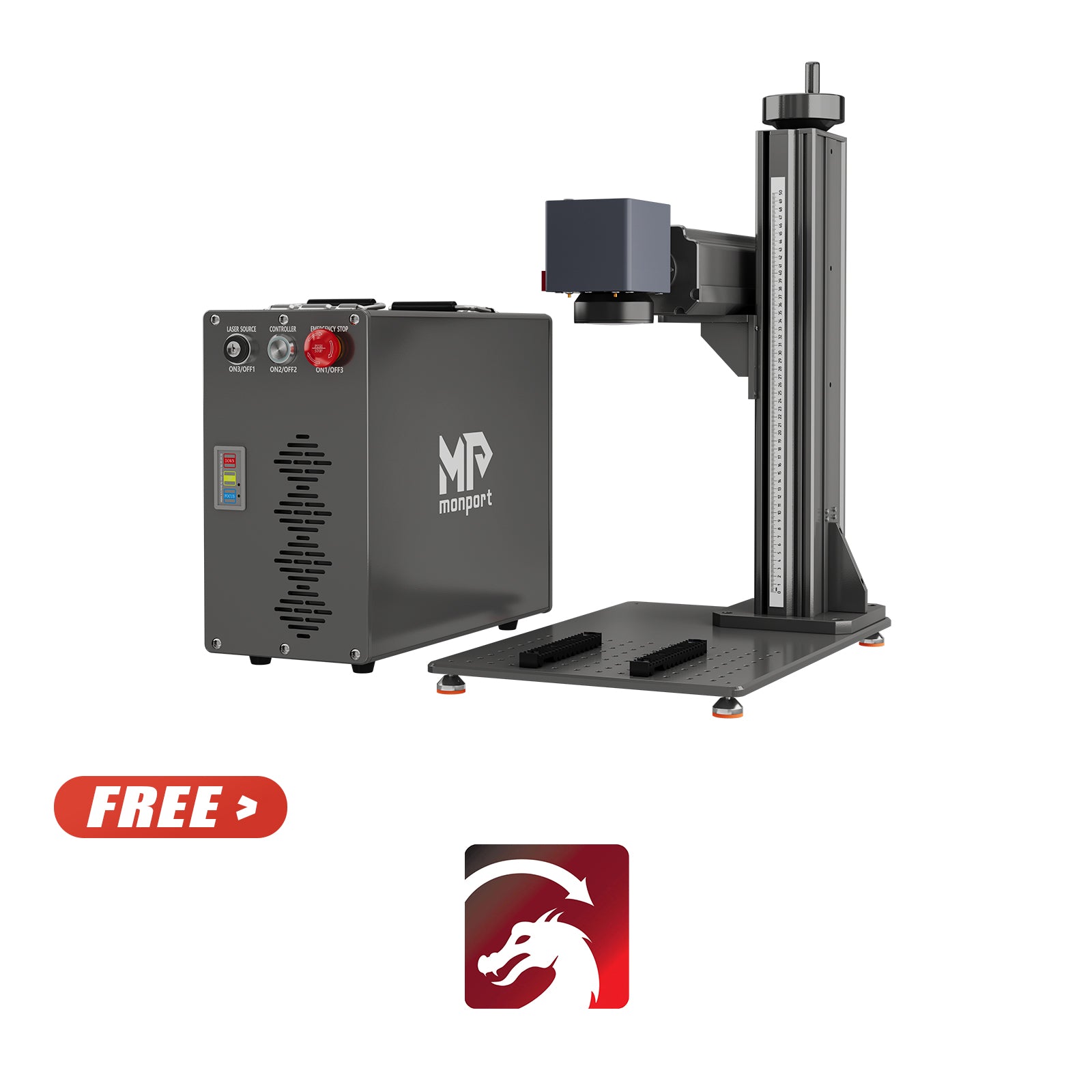 Monport GT 30W Split Fiber Laser Engraver & Marking Machine With AutoFocus (5.9” x 5.9”)