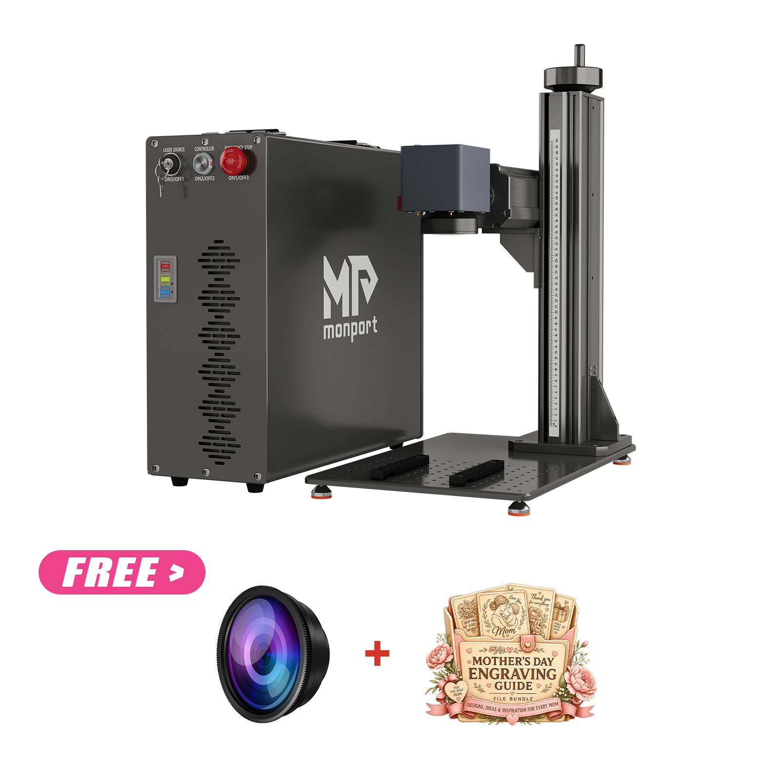 Monport GT 200W Split MOPA Fiber Laser Engraver & Color Marking Machine With AutoFocus
