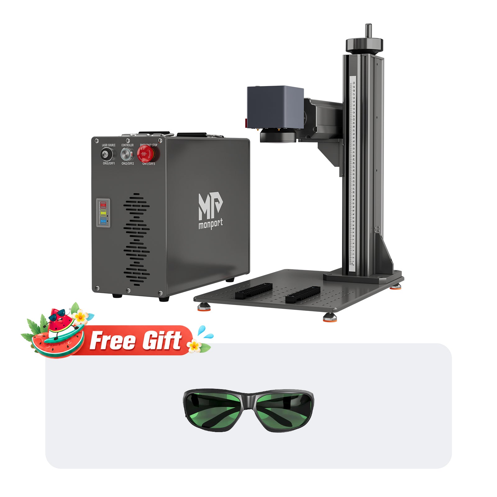 Monport GT 30W Split Fiber Laser Engraver & Marking Machine With AutoFocus (5.9” x 5.9”)