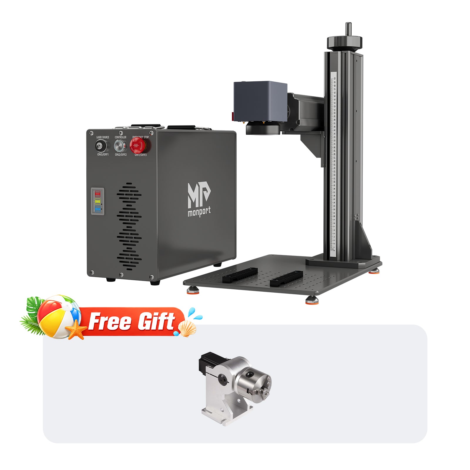 Monport GT 30W Split Fiber Laser Engraver & Marking Machine With AutoFocus (5.9” x 5.9”)