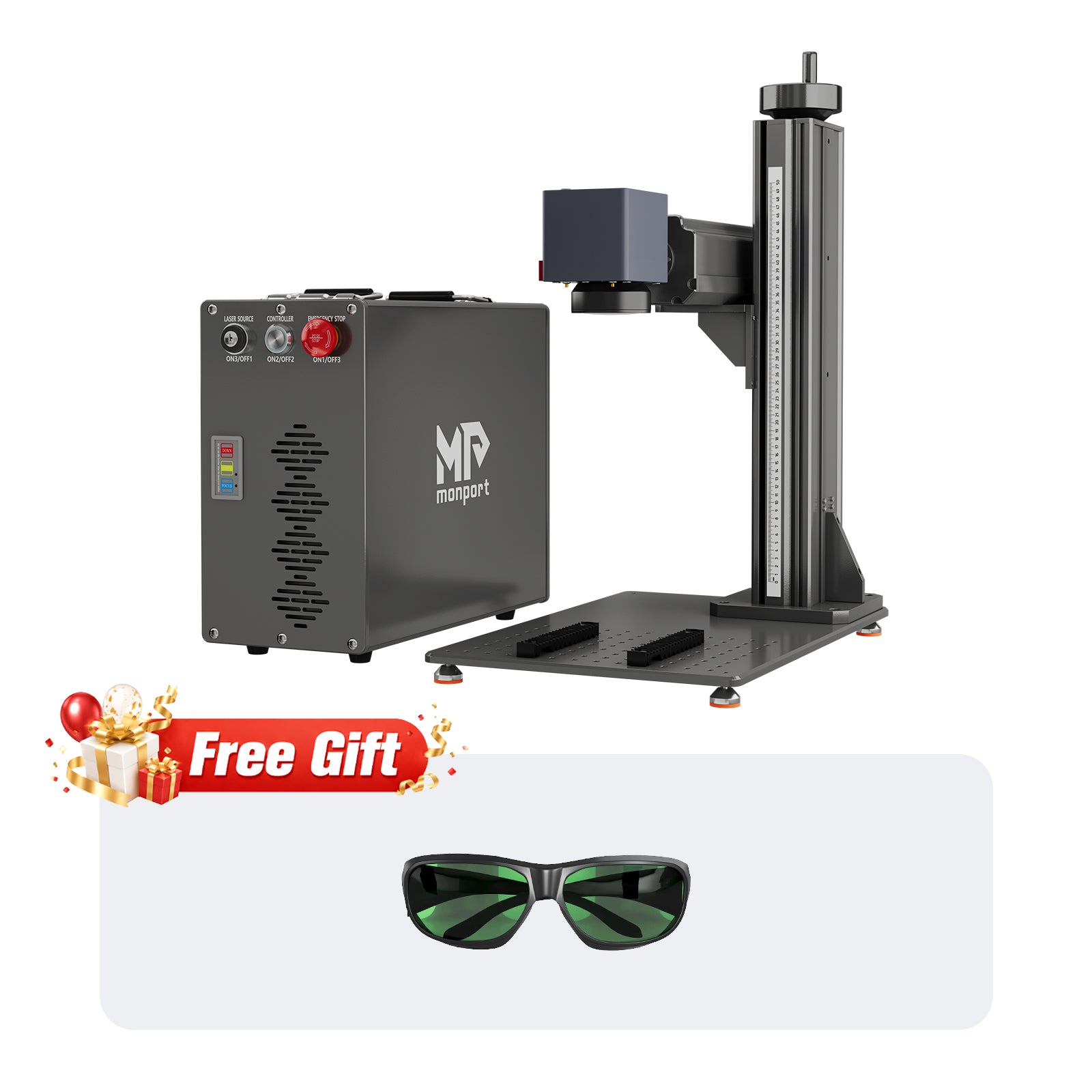 Monport GT 30W Split Fiber Laser Engraver & Marking Machine With AutoFocus (5.9” x 5.9”)