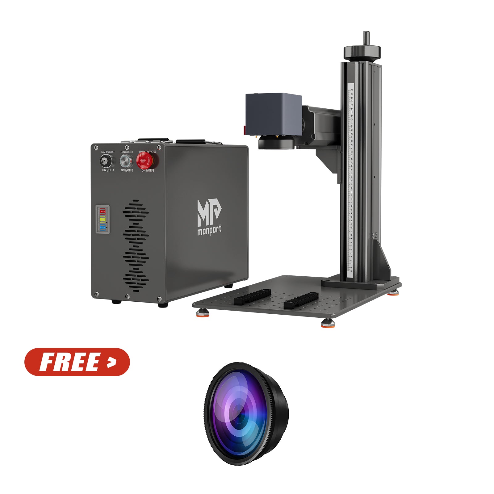 Monport GT 30W Split Fiber Laser Engraver & Marking Machine With AutoFocus (5.9” x 5.9”)