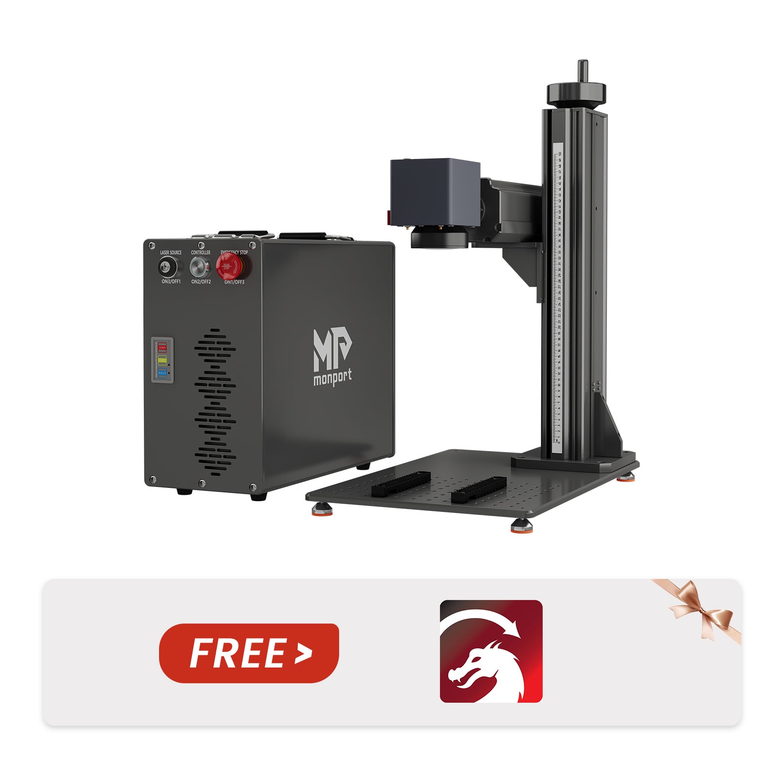 Monport GT 30W Split Fiber Laser Engraver & Marking Machine With AutoFocus (5.9” x 5.9”)