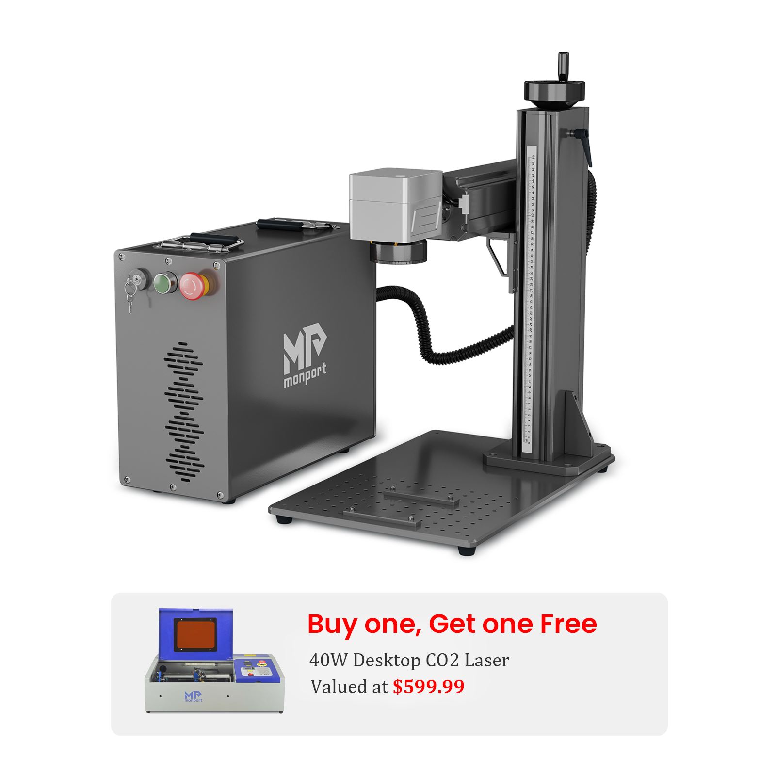 Monport GPro 60W Split MOPA Fiber Laser Engraver & Marking Machine With Manual Focus