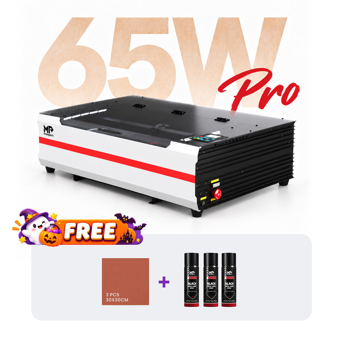 Brand New Monport Reno 65W Desktop CO2 Laser Engraver (24"×16") | Built-In Water Cooling, Magnetic Assisted Focus