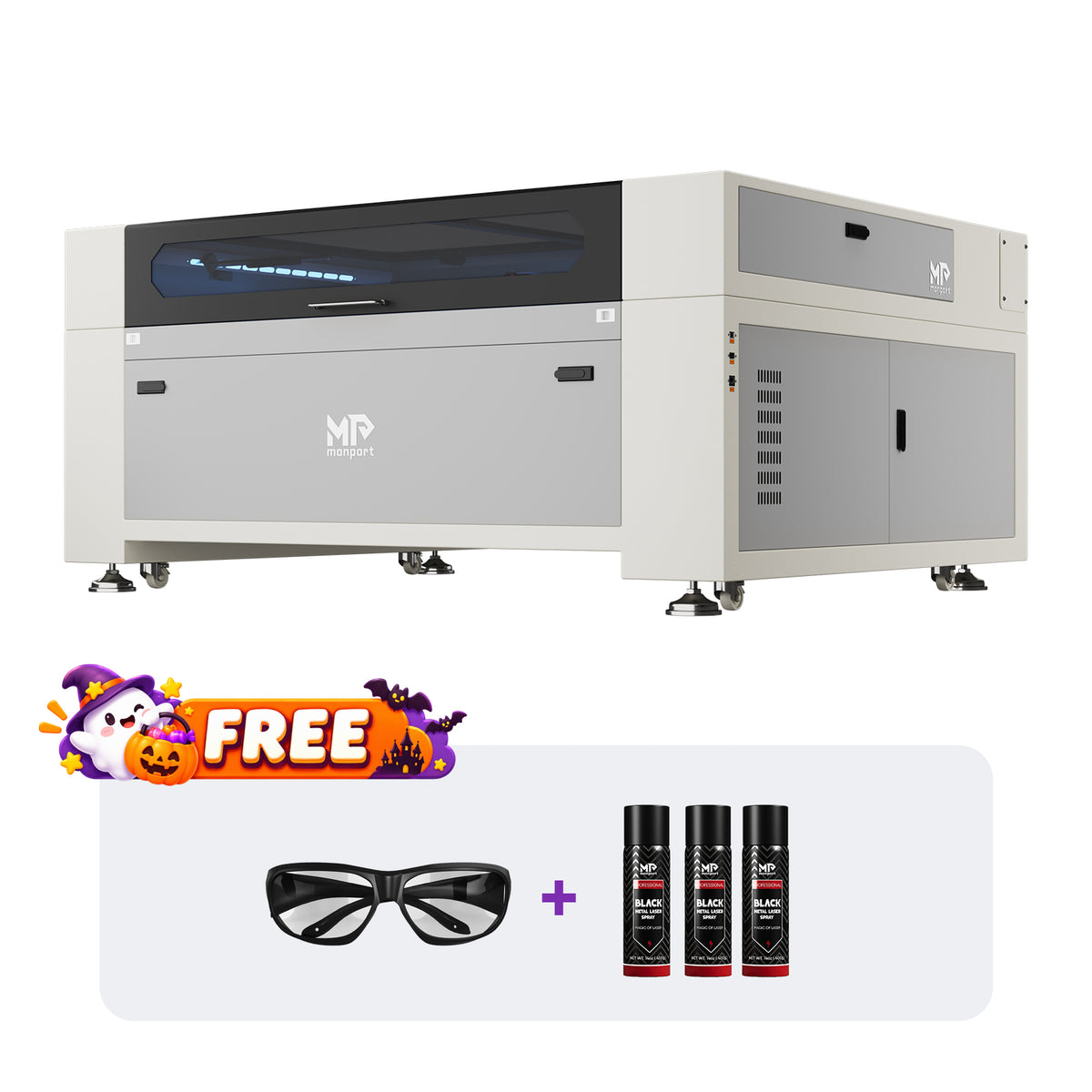 Monport Effi16S Upgraded 150W CO2 Laser Engraver & Cutter (63" × 40") with Autofocus and Built-in Water Chiller